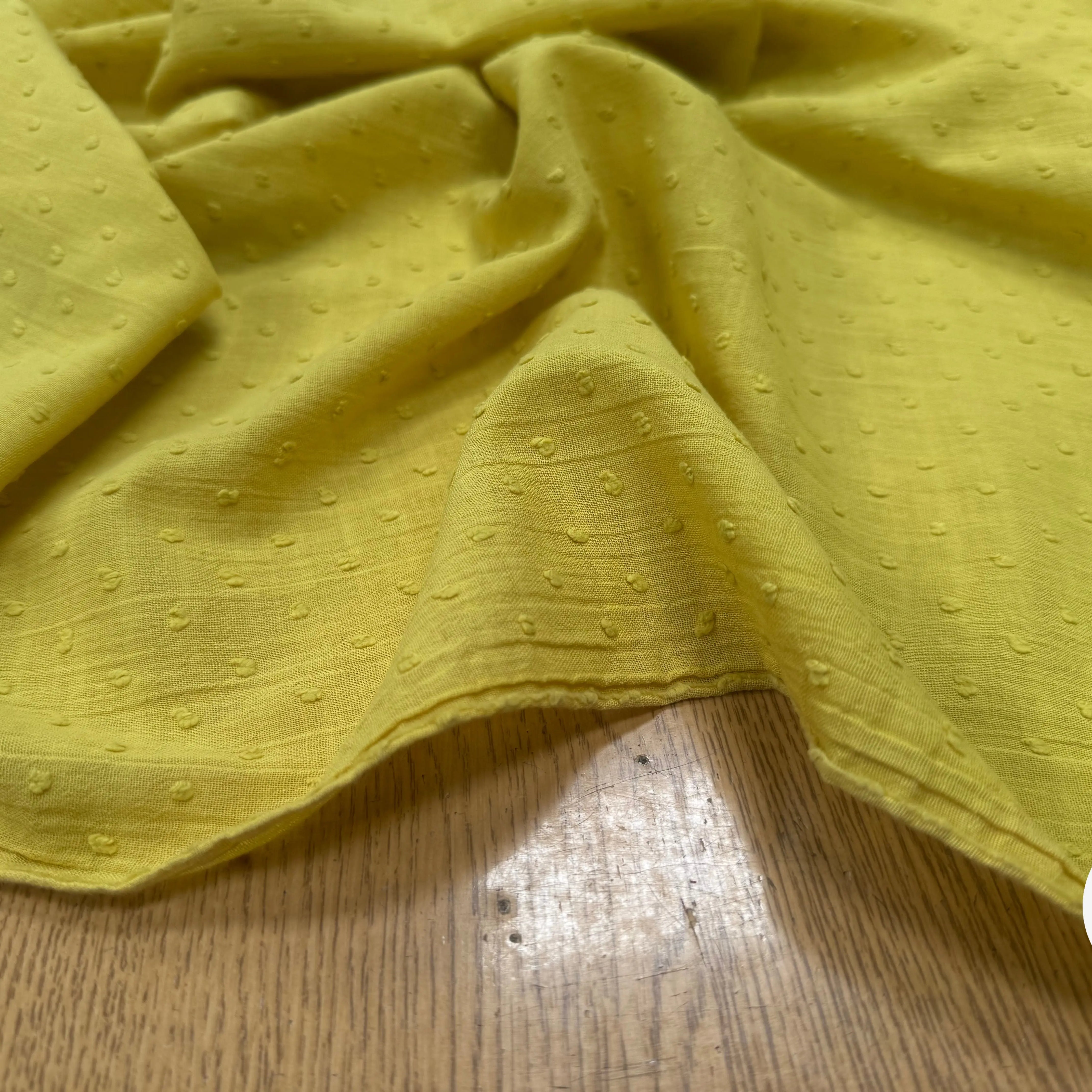 GAZE DE COTON JAUNE PLUMETIS - My Little Coupon