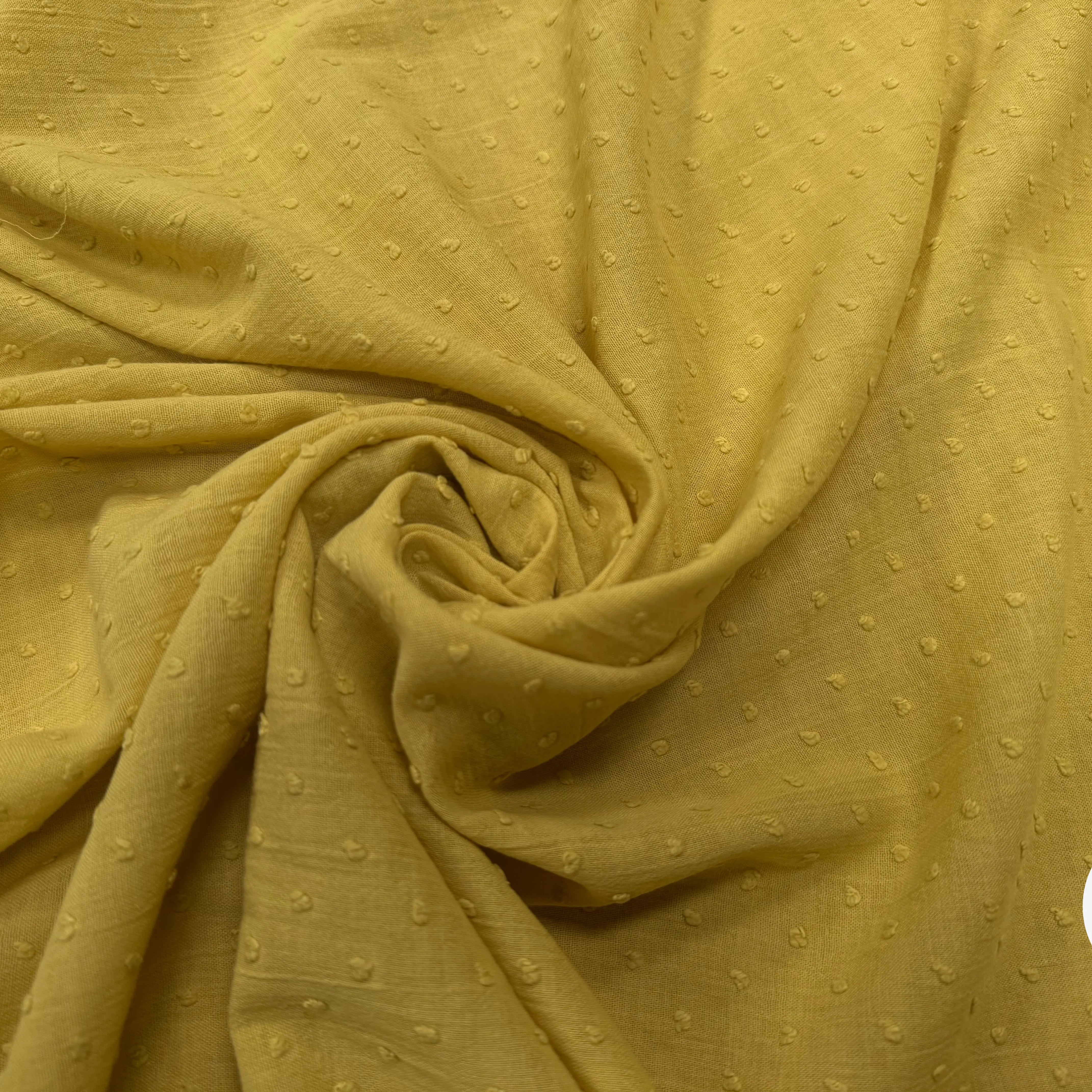 GAZE DE COTON JAUNE PLUMETIS - My Little Coupon