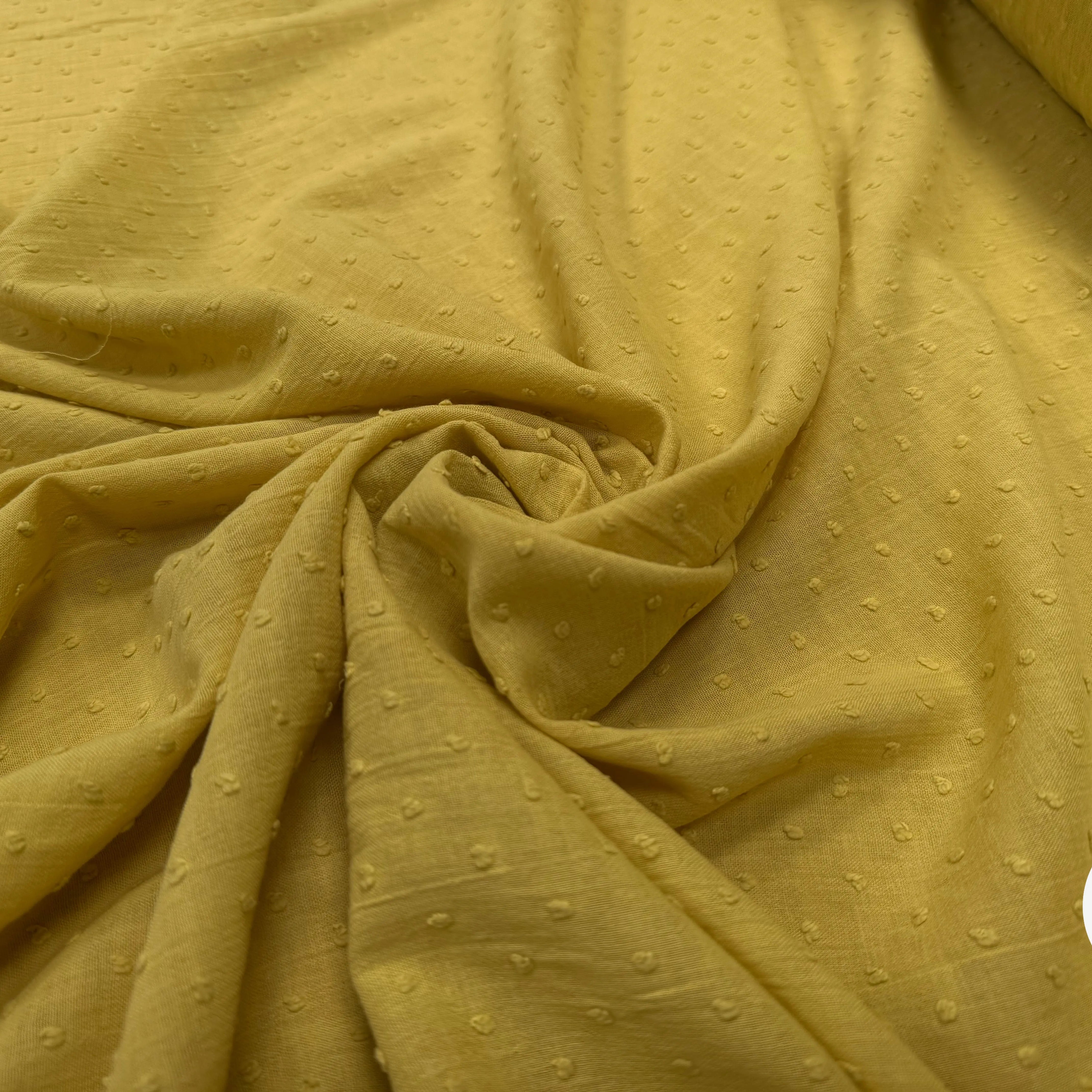 GAZE DE COTON JAUNE PLUMETIS - My Little Coupon