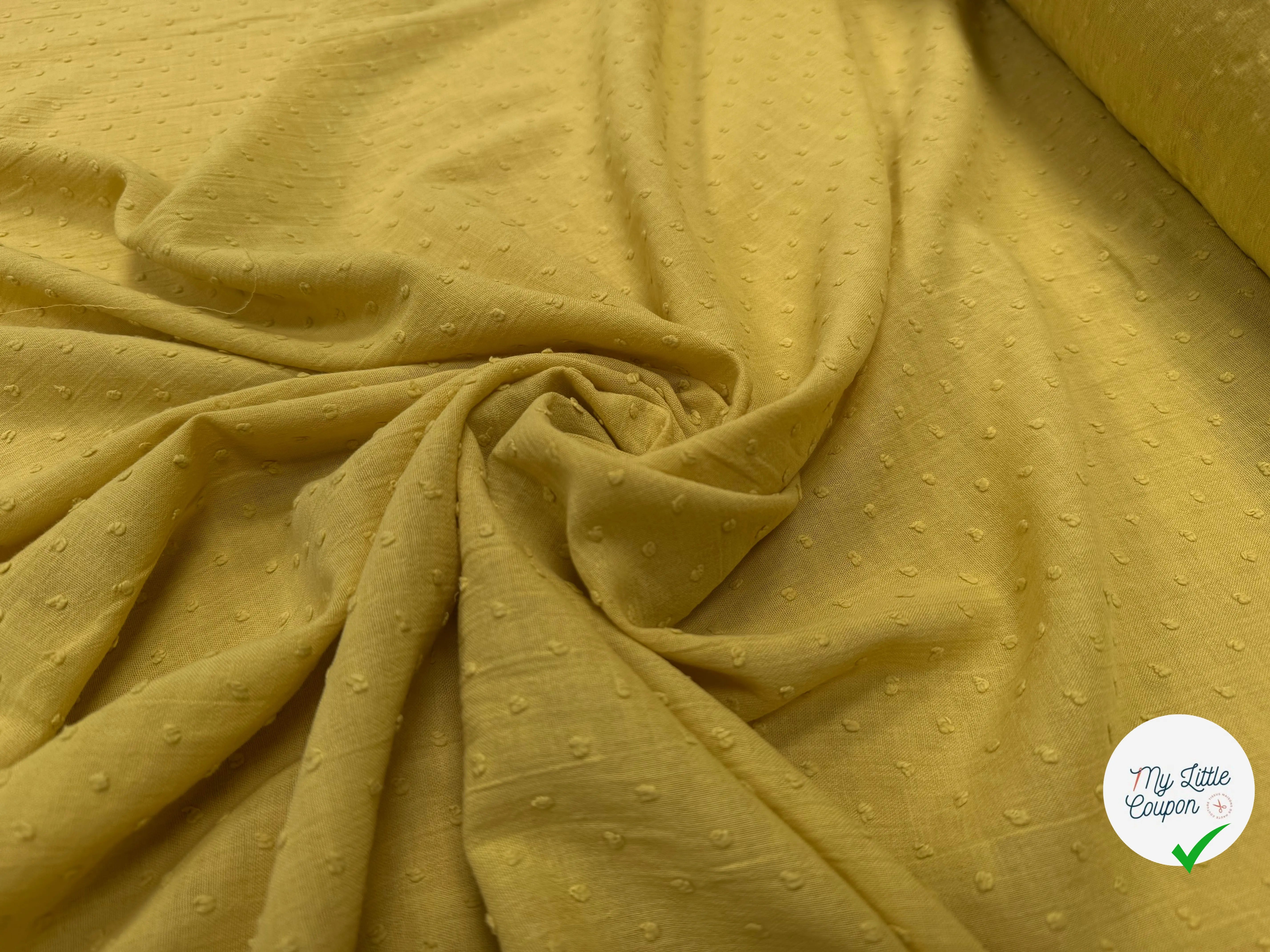 GAZE DE COTON JAUNE PLUMETIS - My Little Coupon