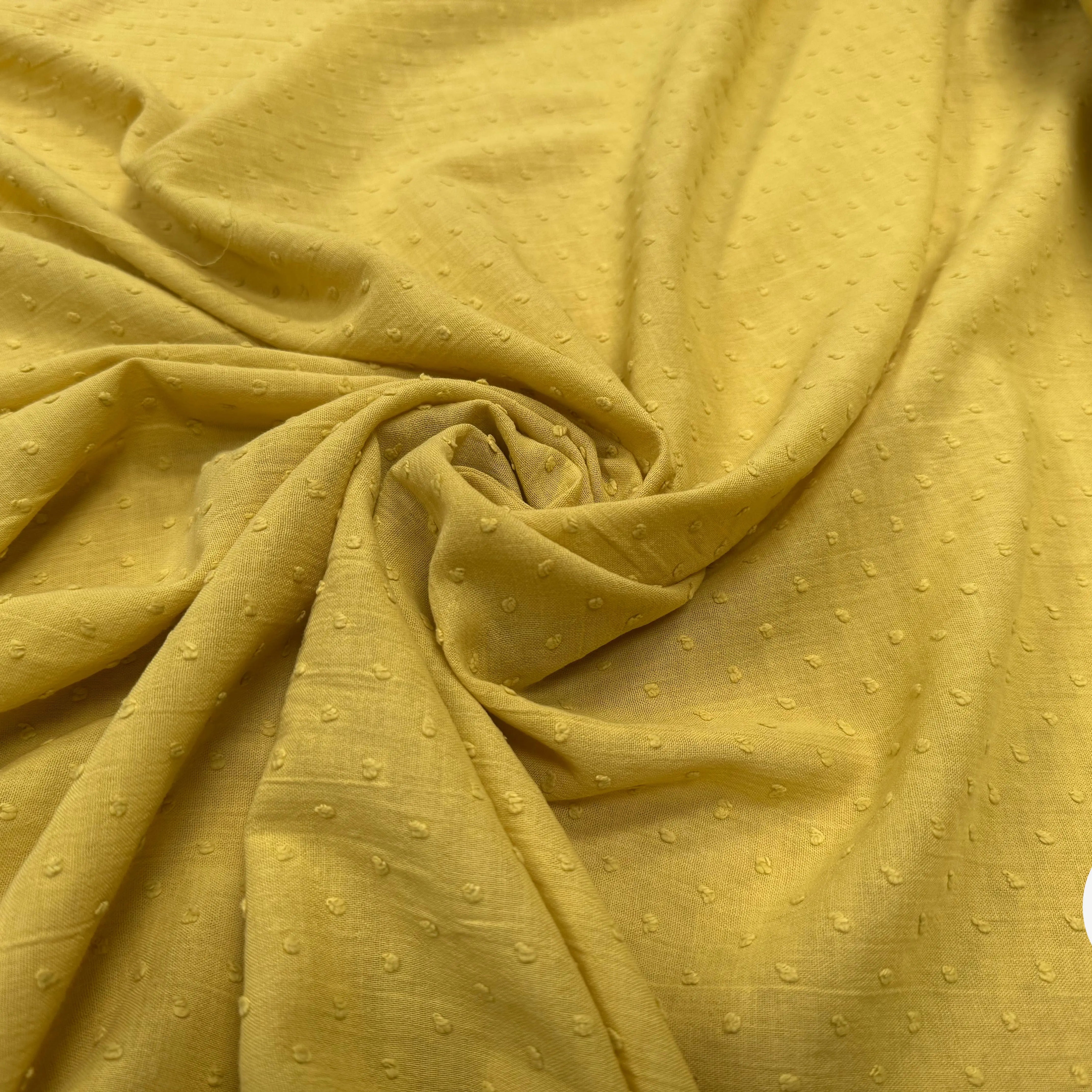 GAZE DE COTON JAUNE PLUMETIS - My Little Coupon