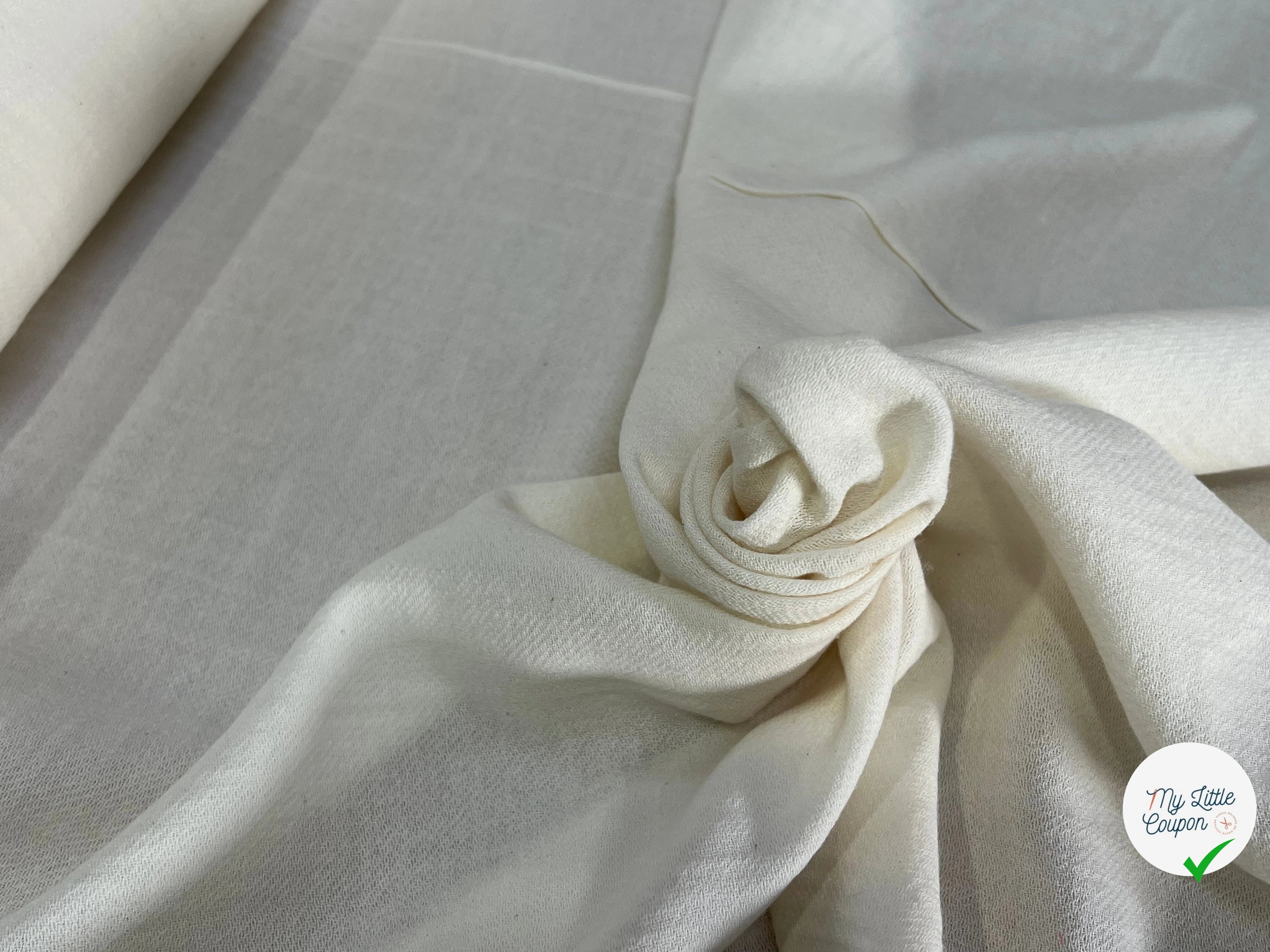 GAZE DE COTON LAINE BLANC CASSÉE 10% LAINE - My Little Coupon