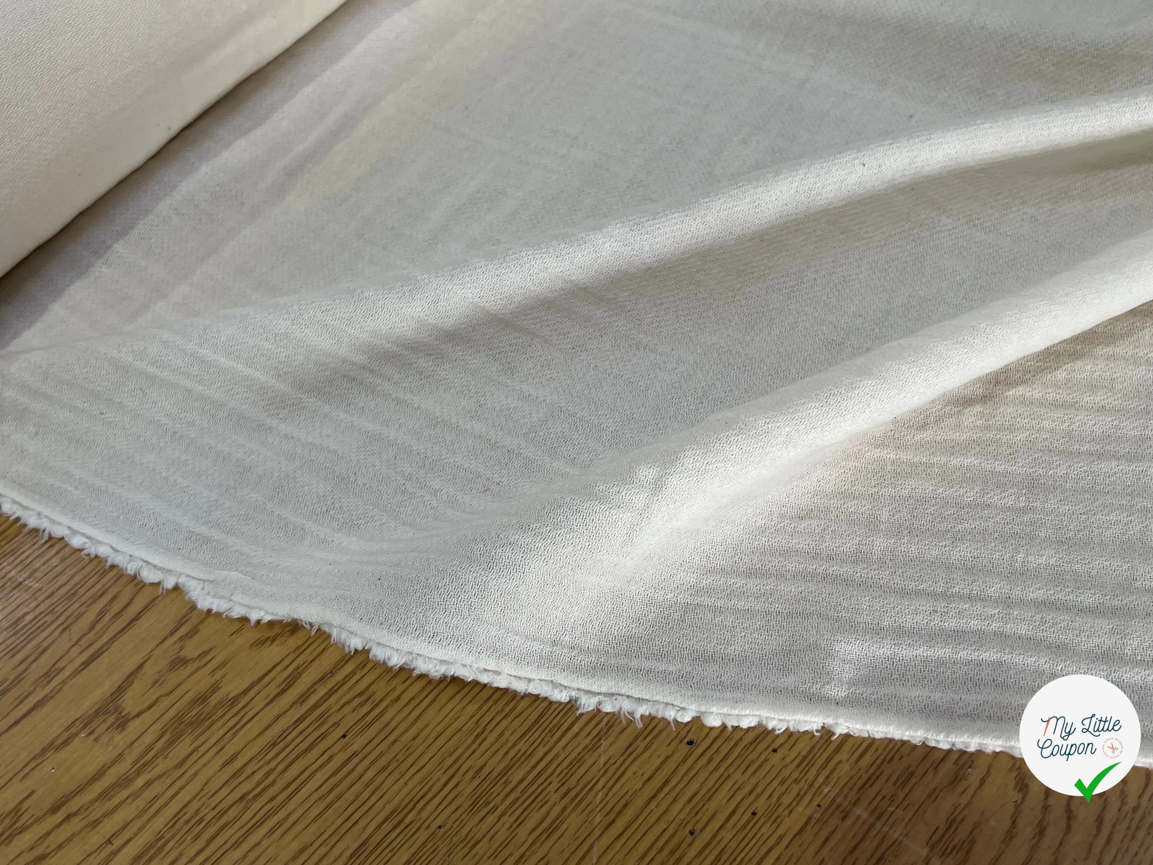 GAZE DE COTON LAINE BLANC CASSÉE 10% LAINE - My Little Coupon