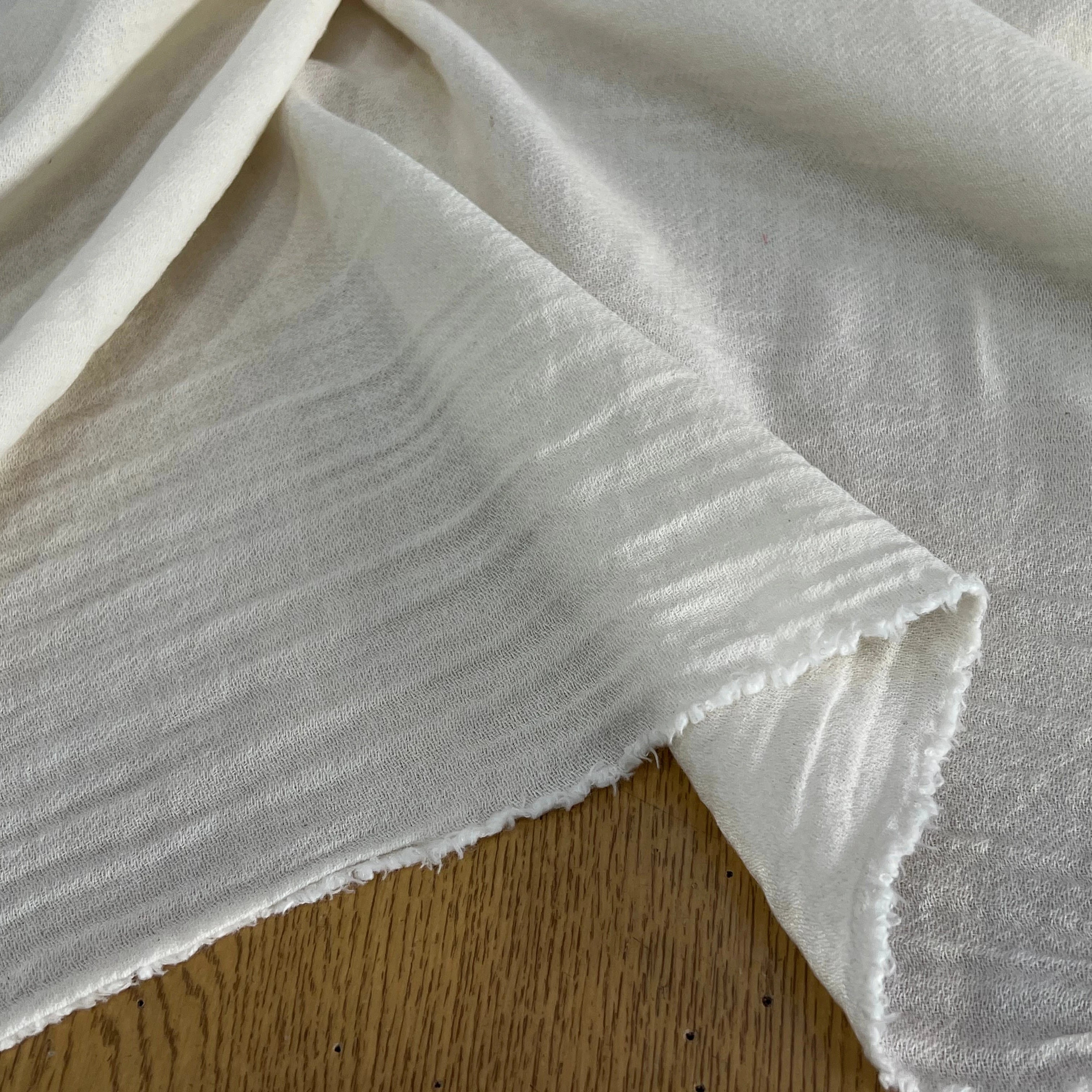 GAZE DE COTON LAINE BLANC CASSÉE 10% LAINE - My Little Coupon