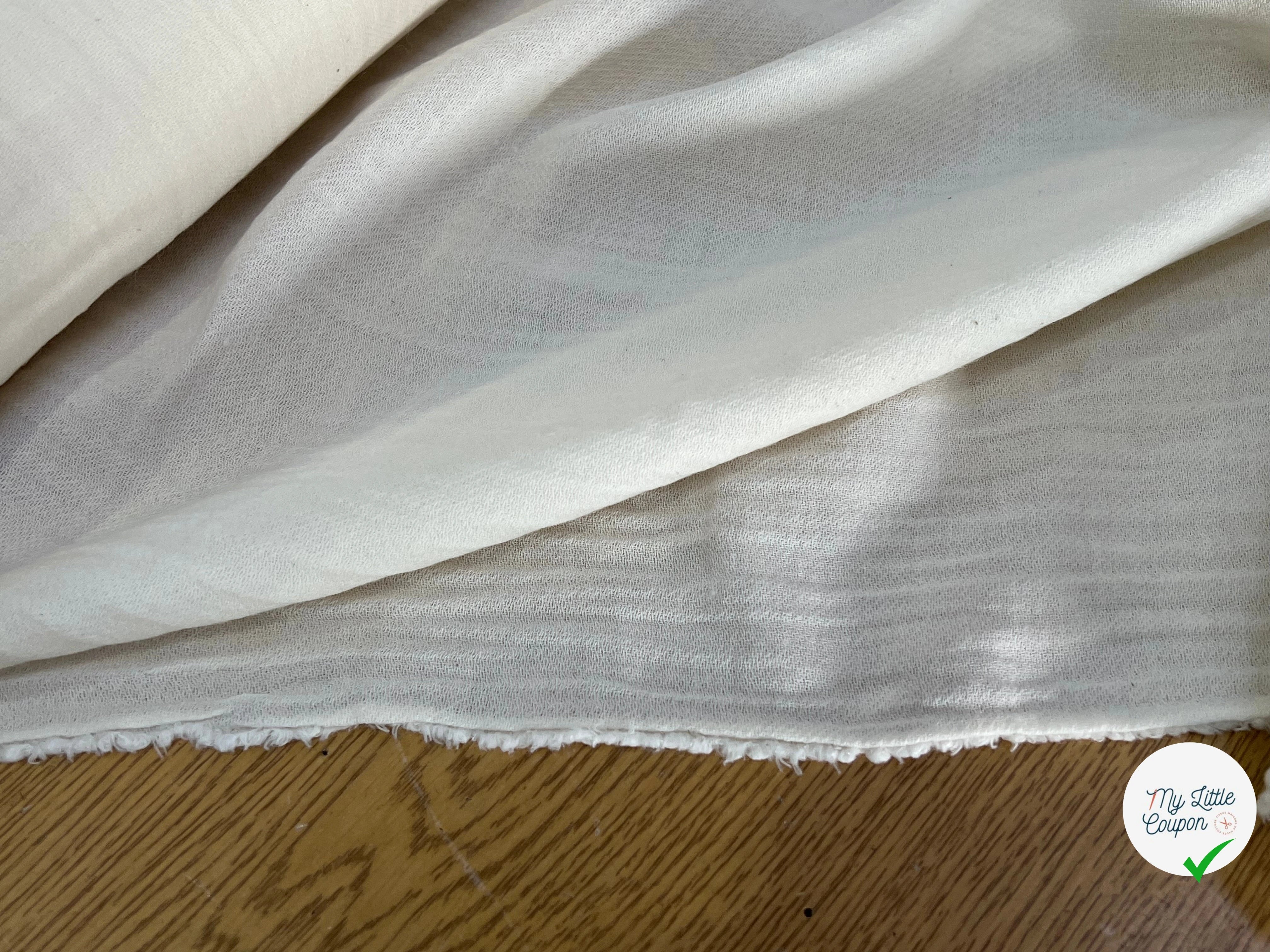 GAZE DE COTON LAINE BLANC CASSÉE 10% LAINE - My Little Coupon