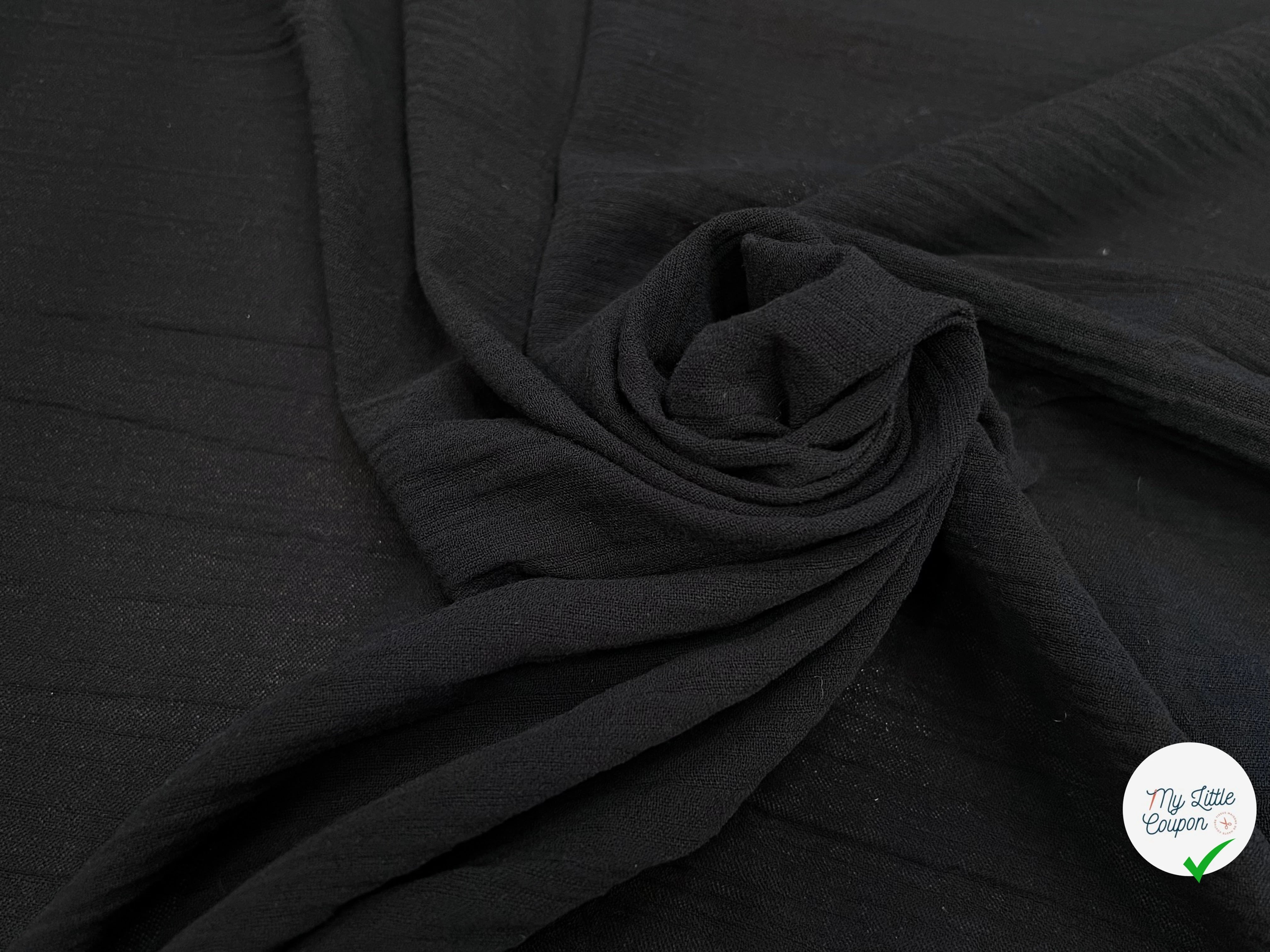 GAZE DE COTON NOIR 110CM - My Little Coupon