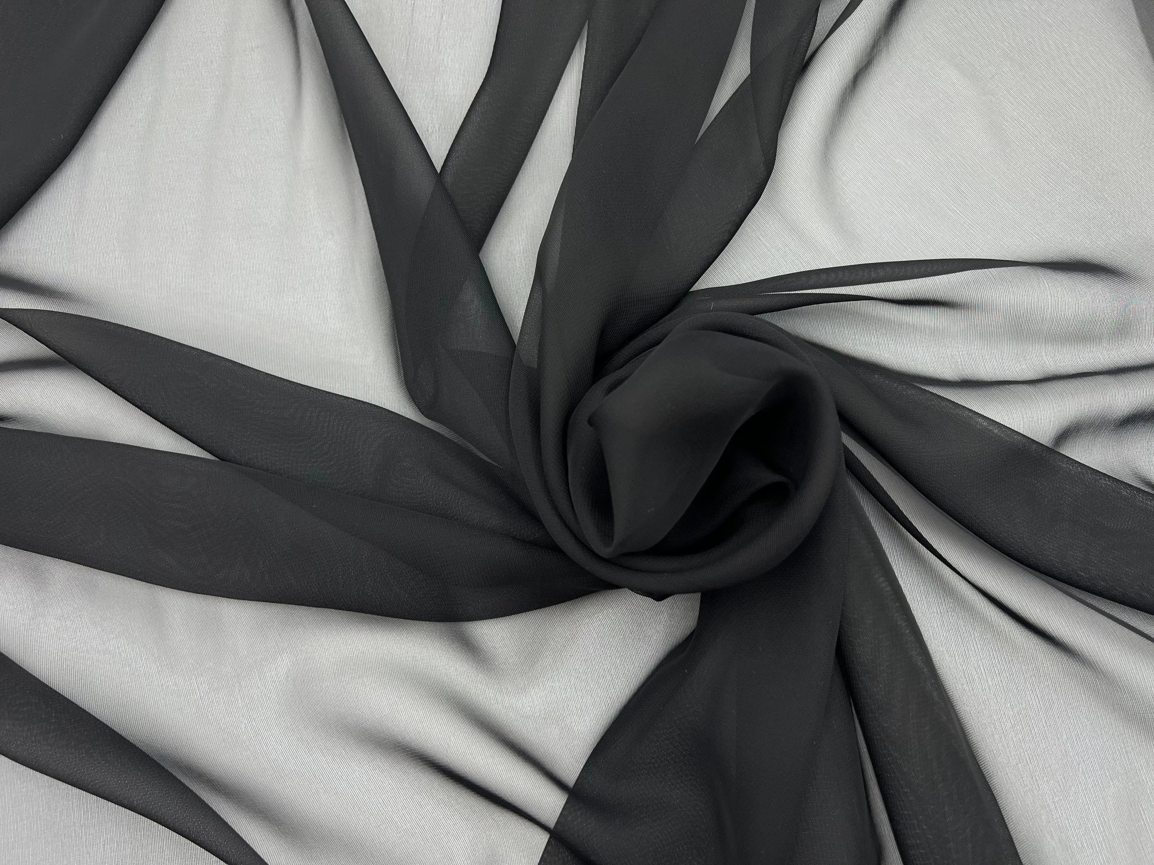 GEORGETTE BLACK - coupon de tissu de 3 mètres - My Little Coupon - tissu - coudre