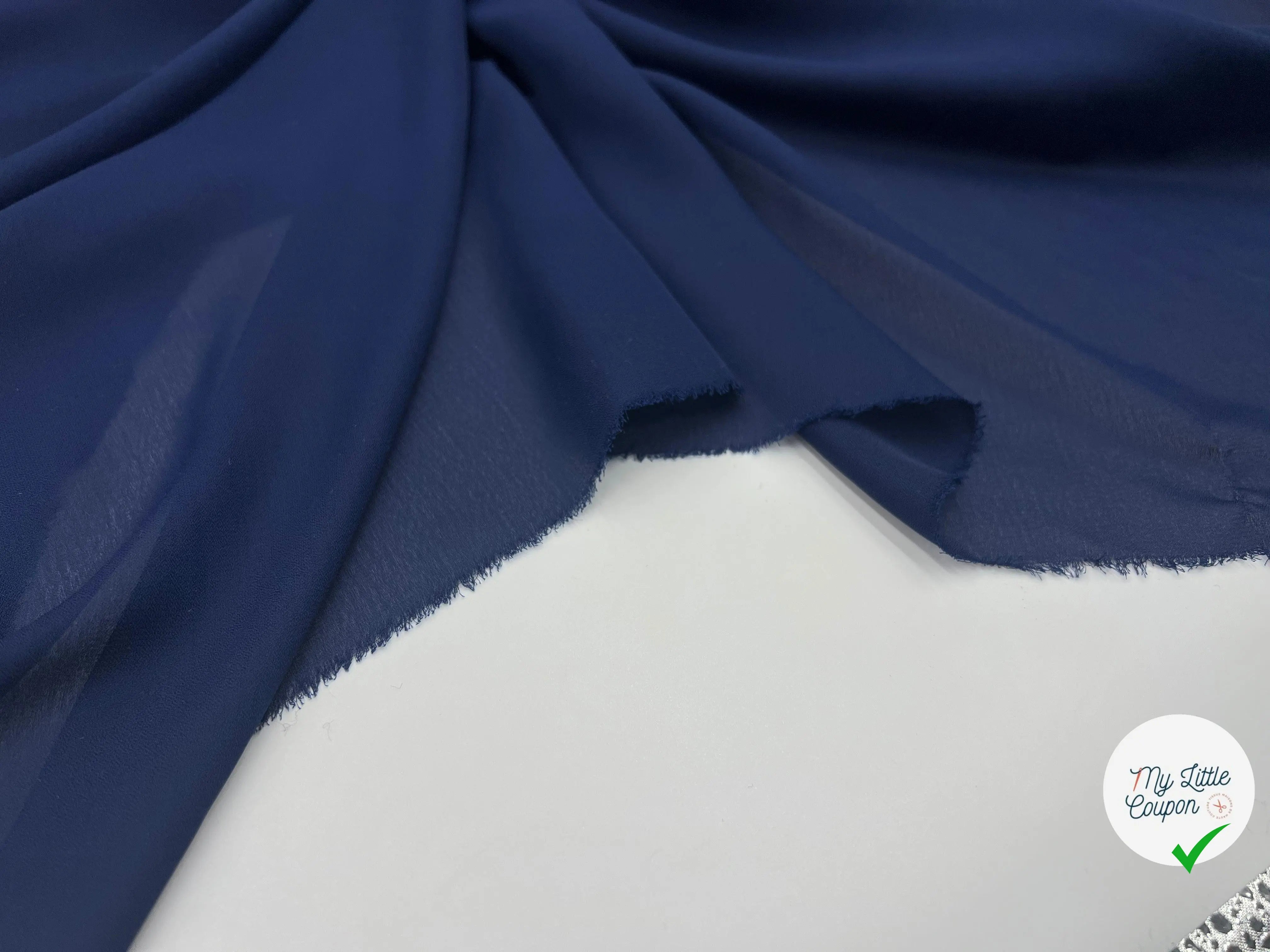 GEORGETTE BLEU MARINE - My Little Coupon - tissu - coudre
