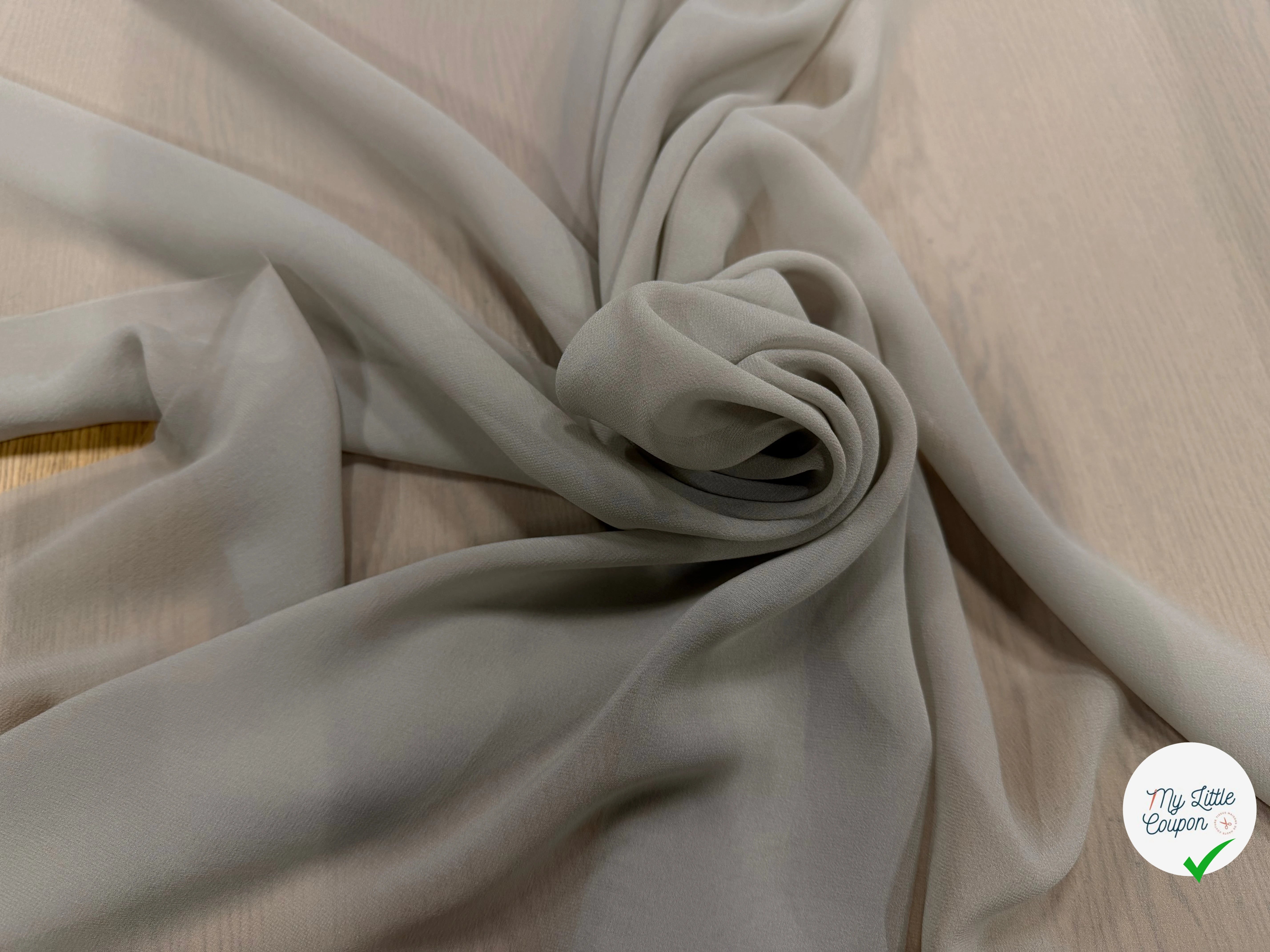 GEORGETTE DE SOIE BEIGE - My Little Coupon