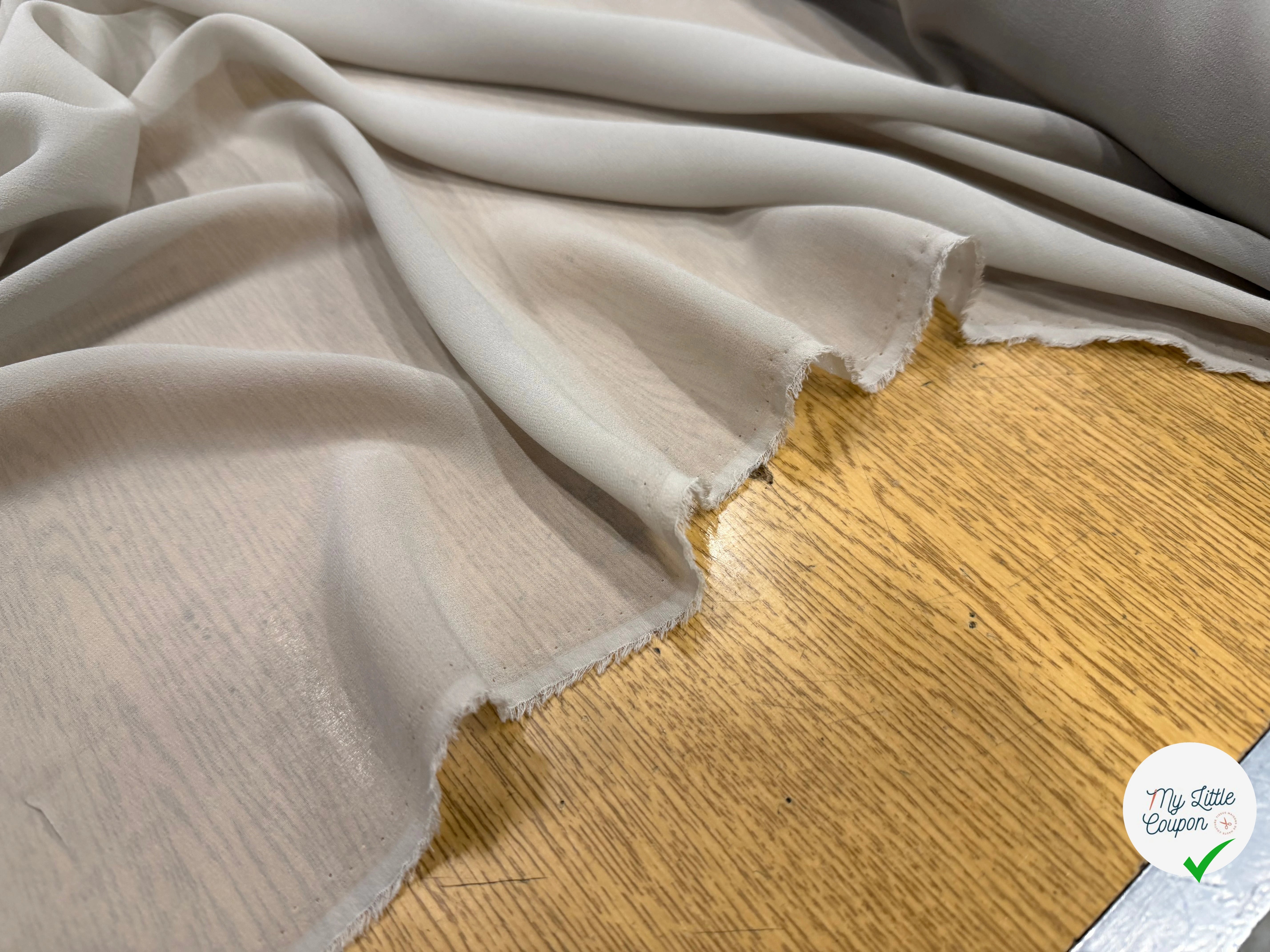 GEORGETTE DE SOIE BEIGE - My Little Coupon