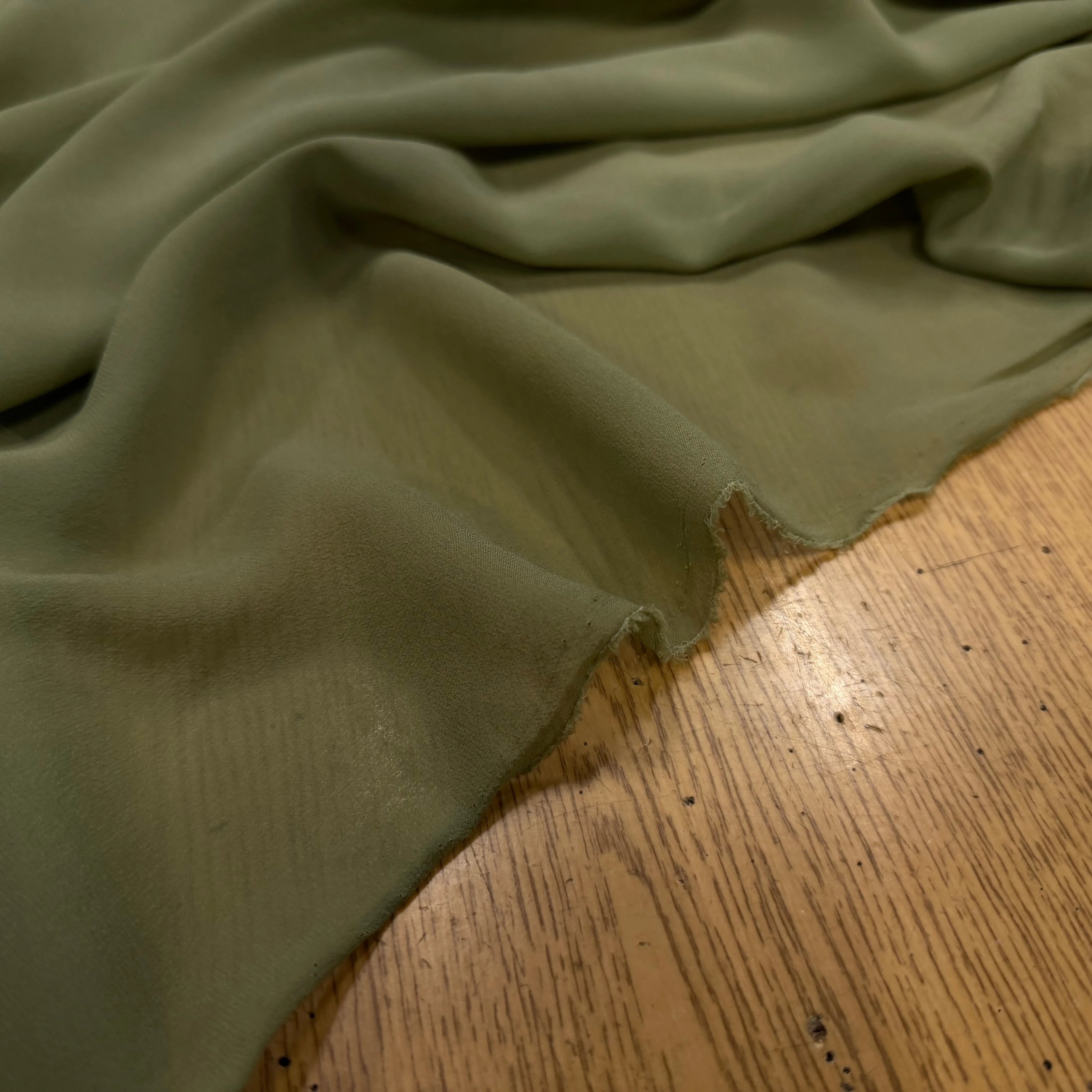 GEORGETTE DE SOIE OLIVE - My Little Coupon