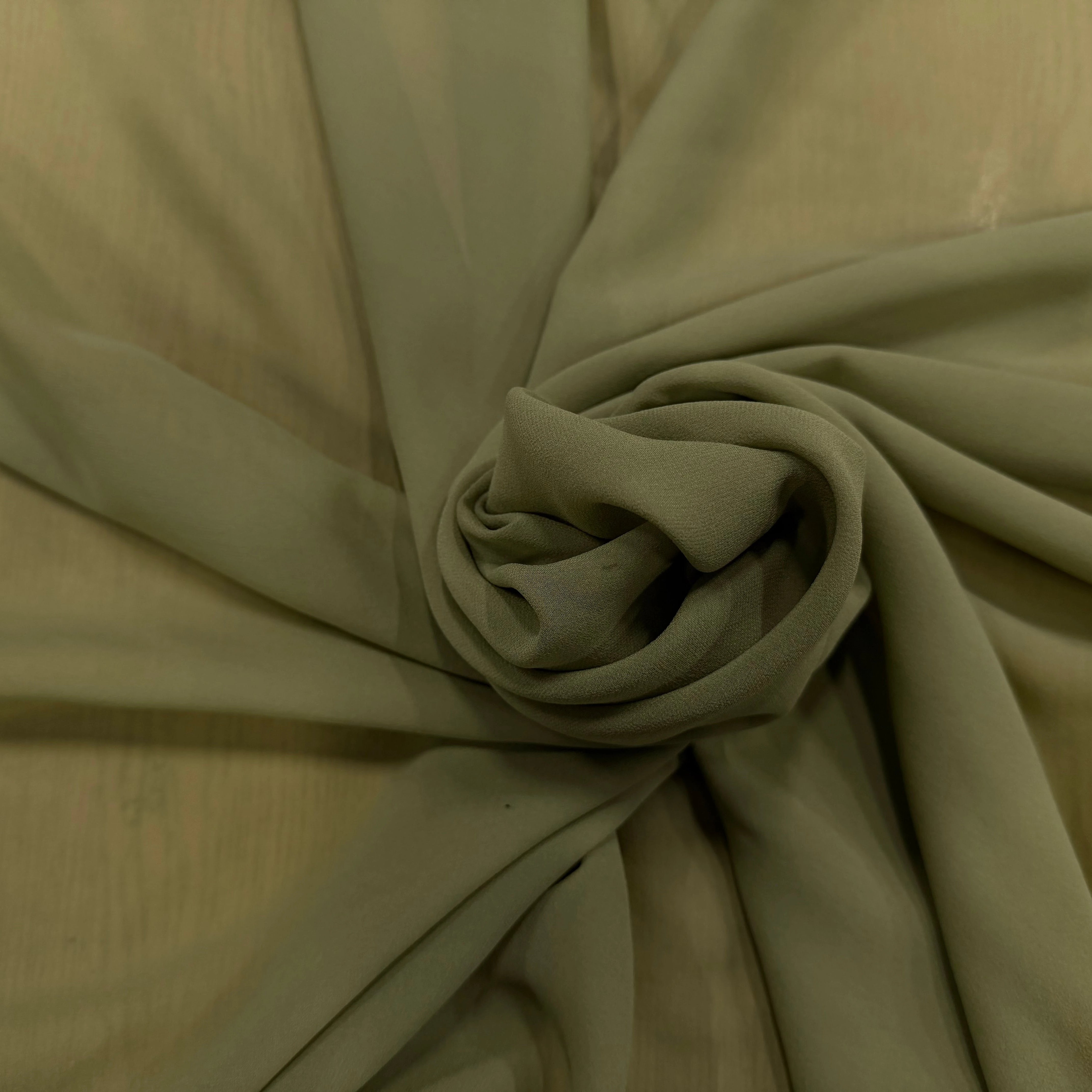 GEORGETTE DE SOIE OLIVE - My Little Coupon