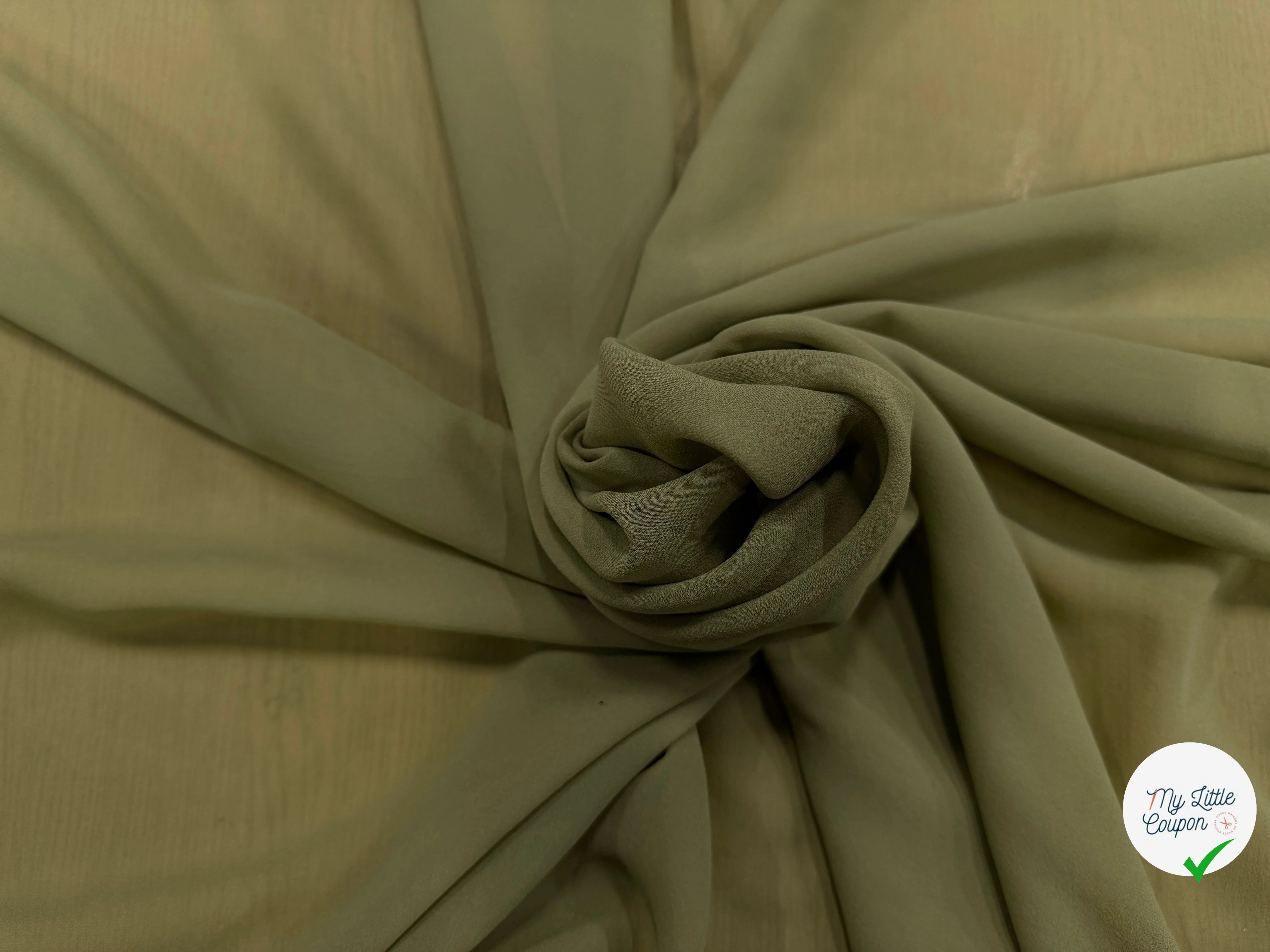 GEORGETTE DE SOIE OLIVE - My Little Coupon