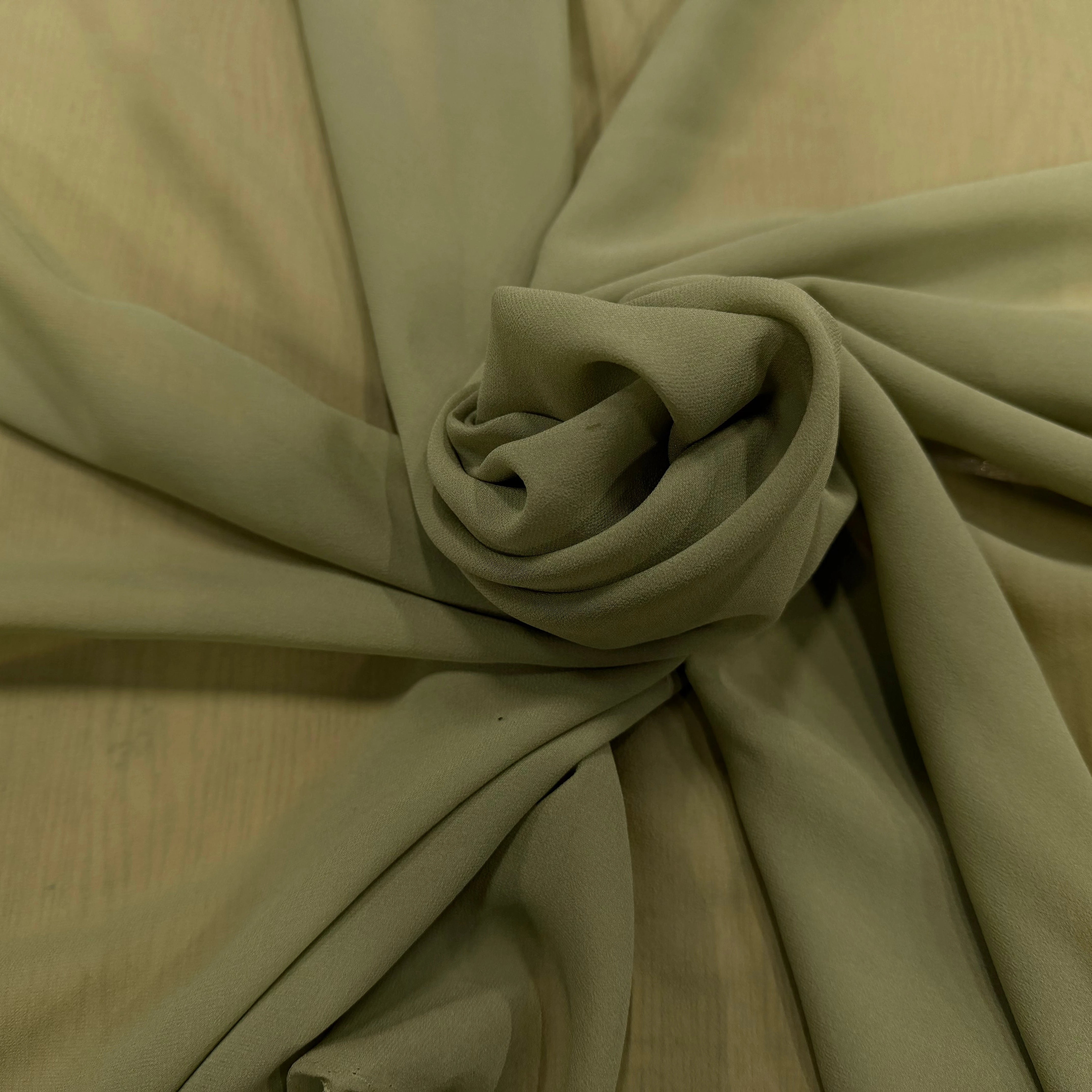 GEORGETTE DE SOIE OLIVE - My Little Coupon