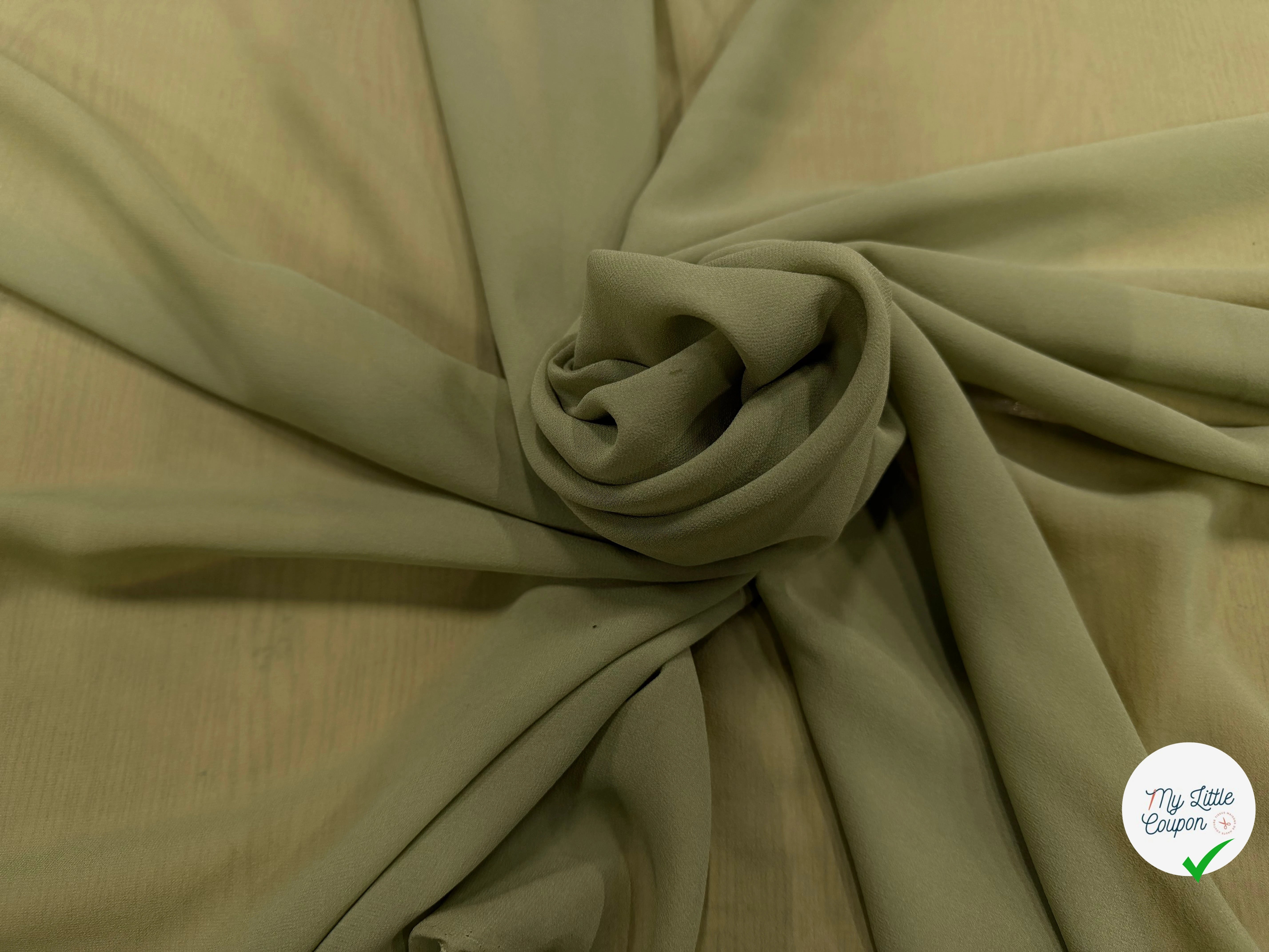 GEORGETTE DE SOIE OLIVE - My Little Coupon