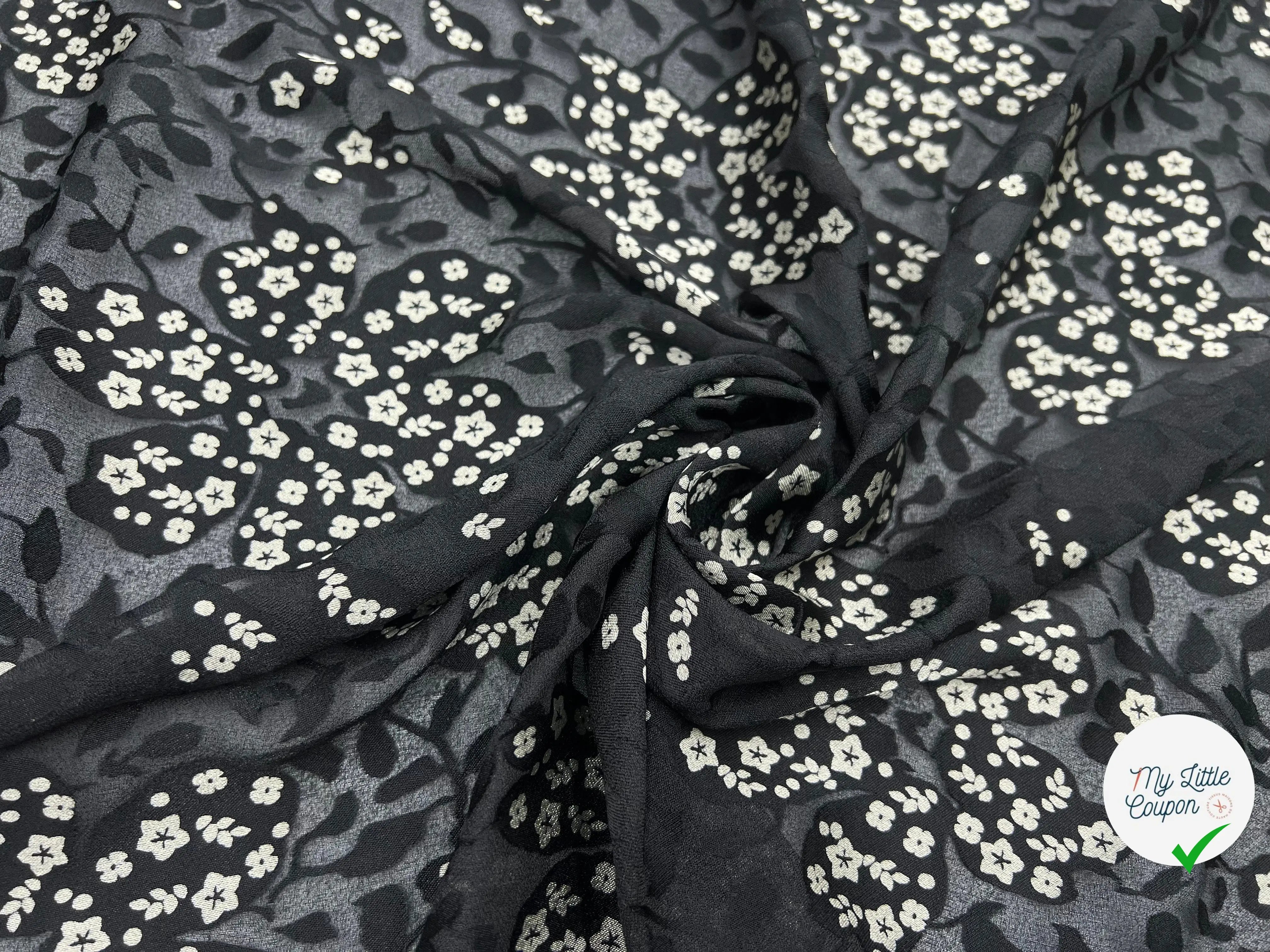 GEORGETTE DÉVORÉE FALL FLOWER - My Little Coupon - tissu - coudre