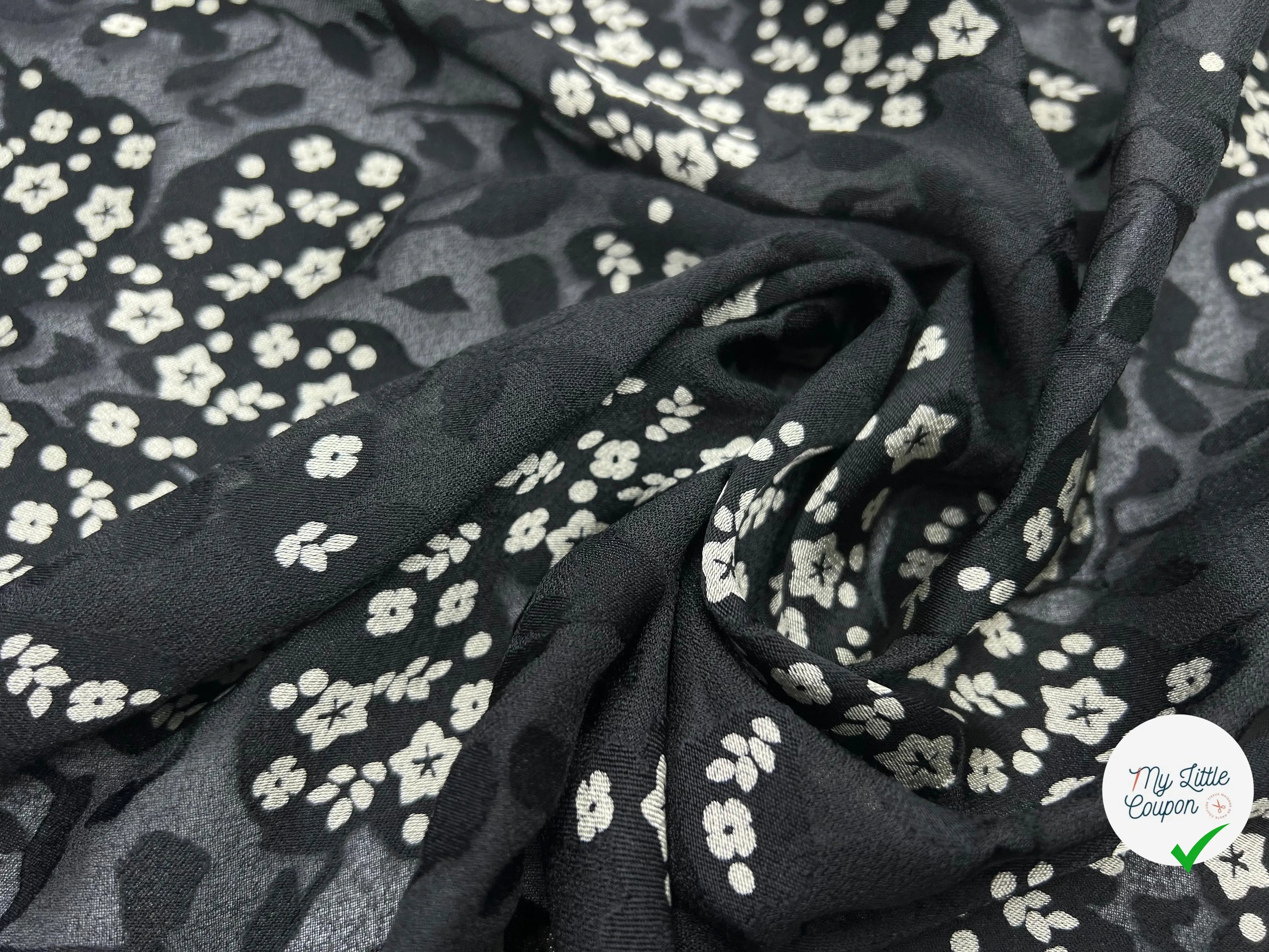 GEORGETTE DÉVORÉE FALL FLOWER - My Little Coupon - tissu - coudre