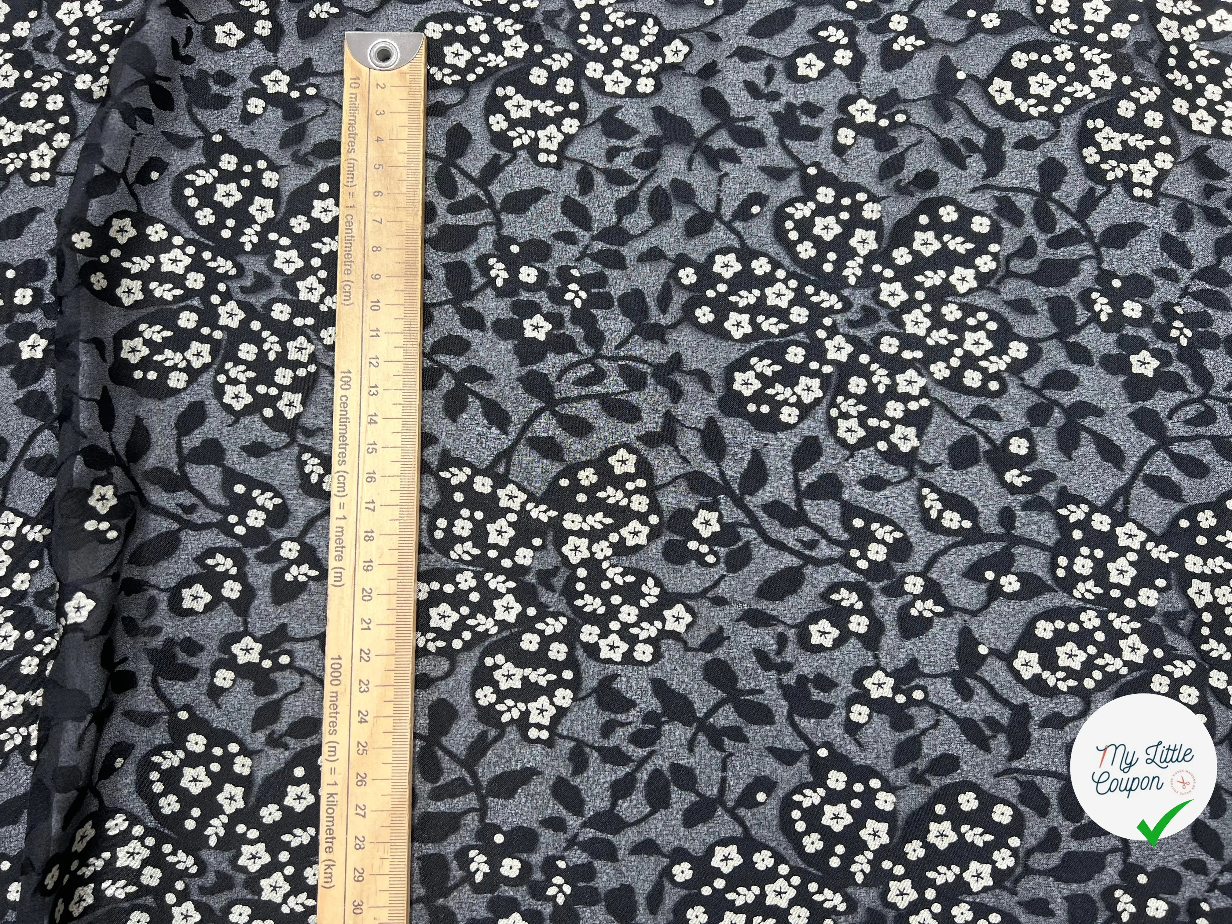 GEORGETTE DÉVORÉE FALL FLOWER - My Little Coupon - tissu - coudre