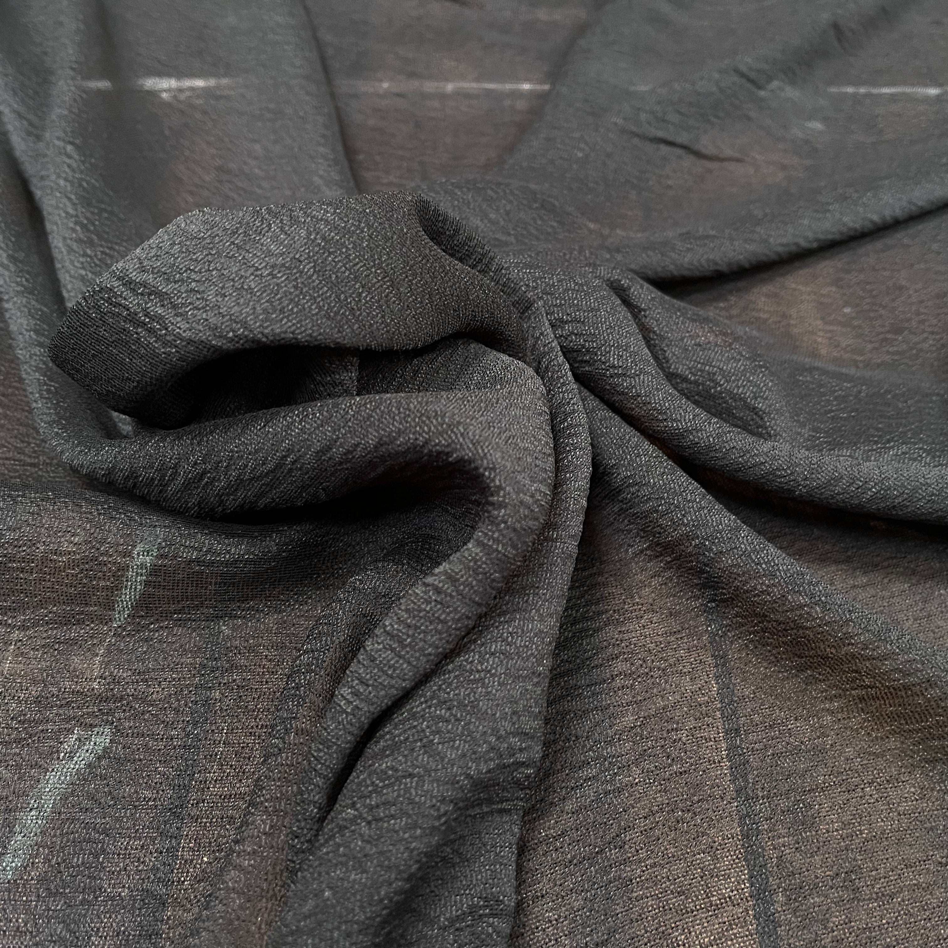 HAMMERED SILK GAUZE, Black - My Little Coupon
