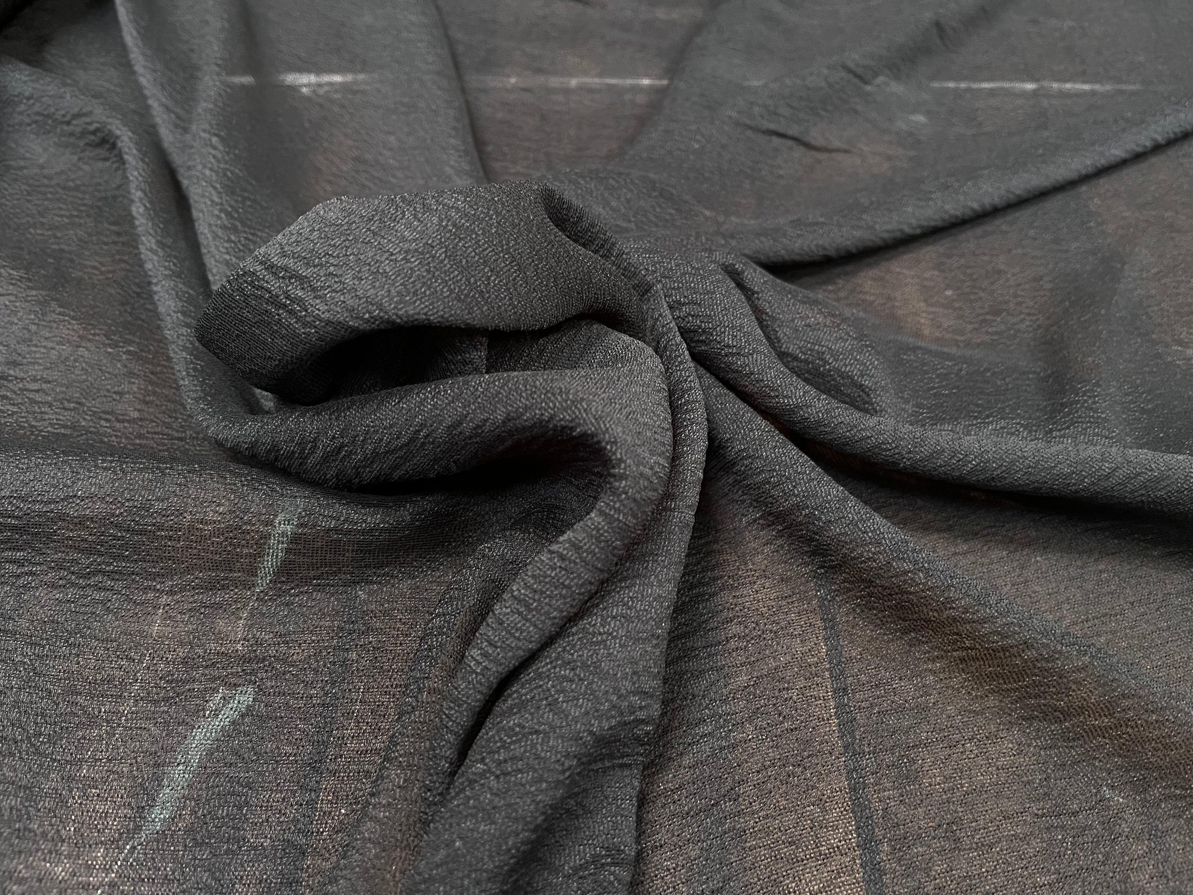 HAMMERED SILK GAUZE, Black - My Little Coupon