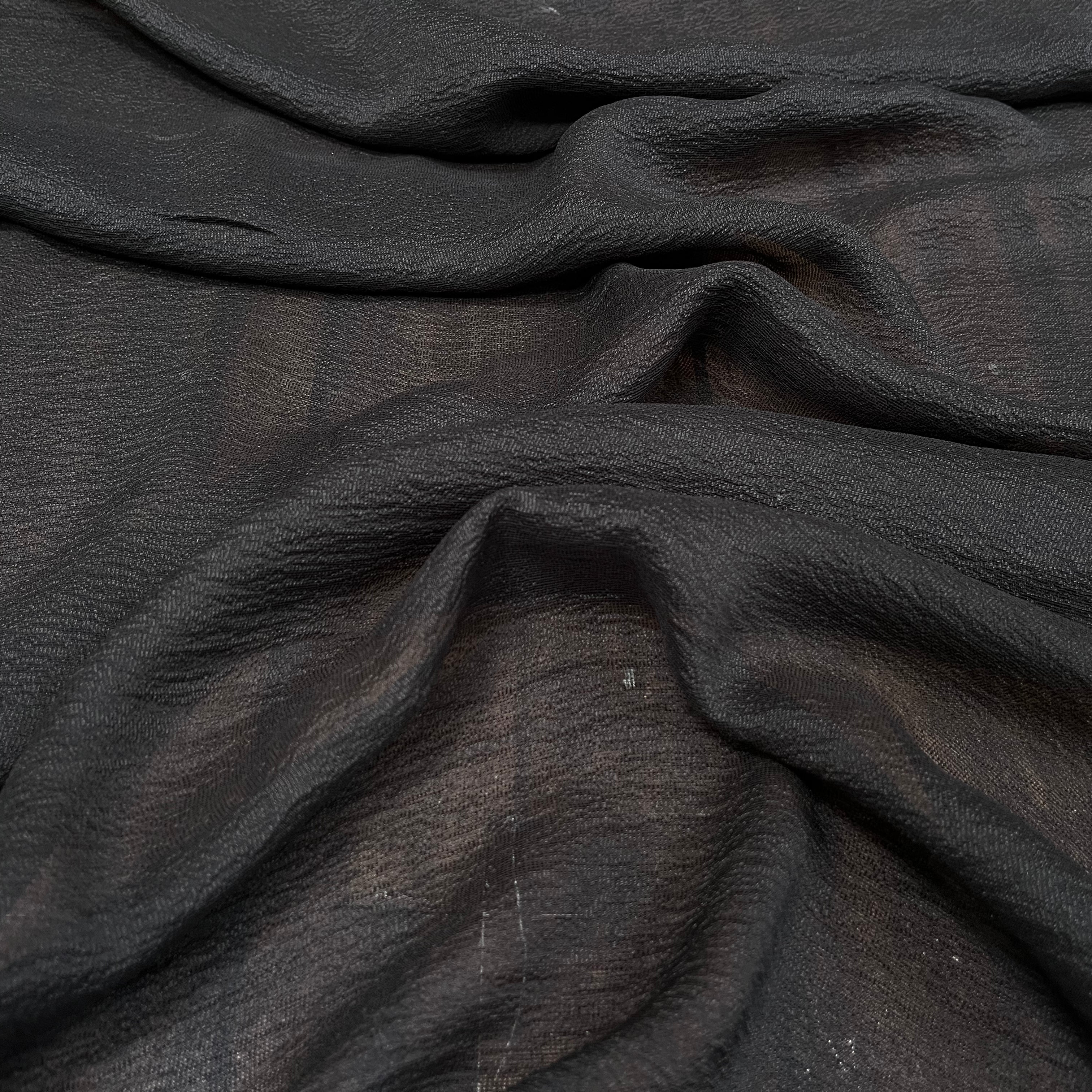 HAMMERED SILK GAUZE, Black - My Little Coupon