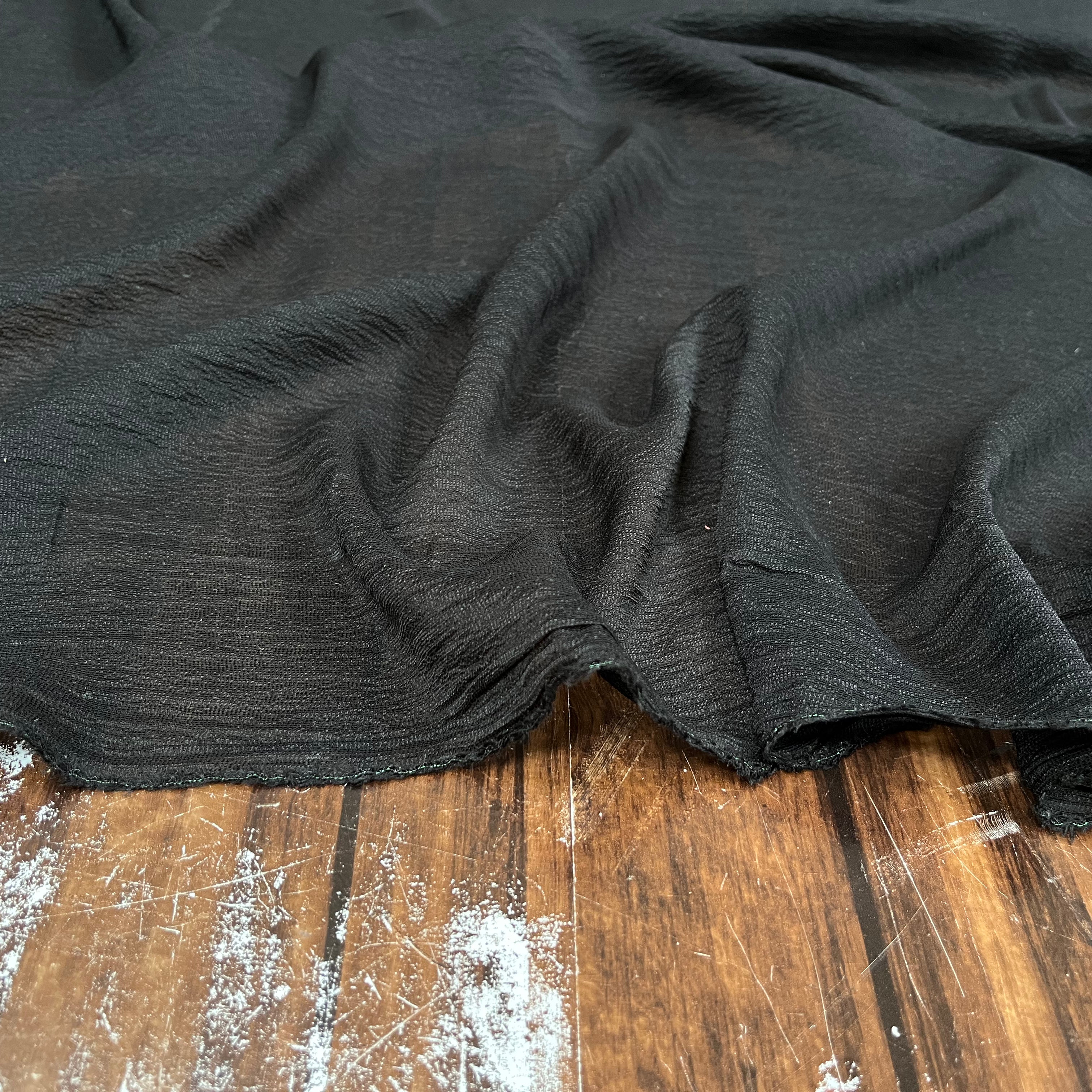 HAMMERED SILK GAUZE, Black - My Little Coupon