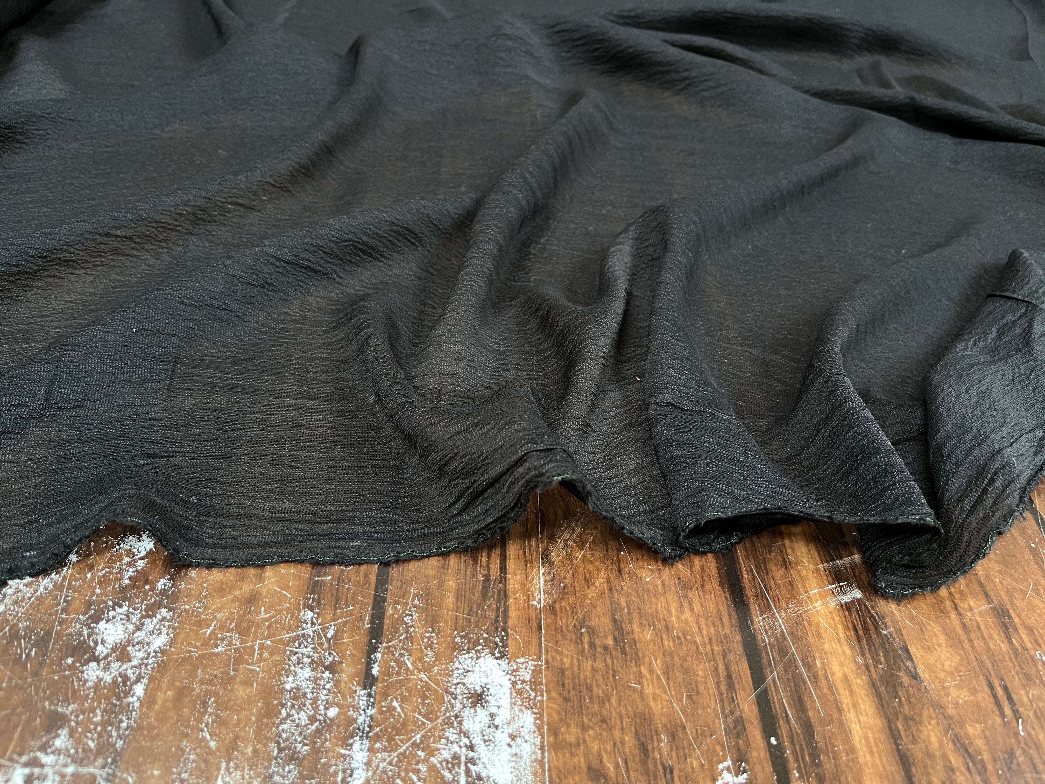 HAMMERED SILK GAUZE, Black - My Little Coupon