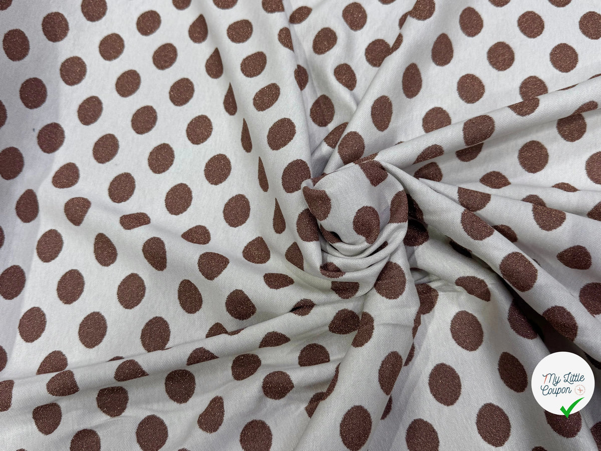 JACQUARD À GROS POIS ET FIL LUREX VIEUX ROSE - My Little Coupon