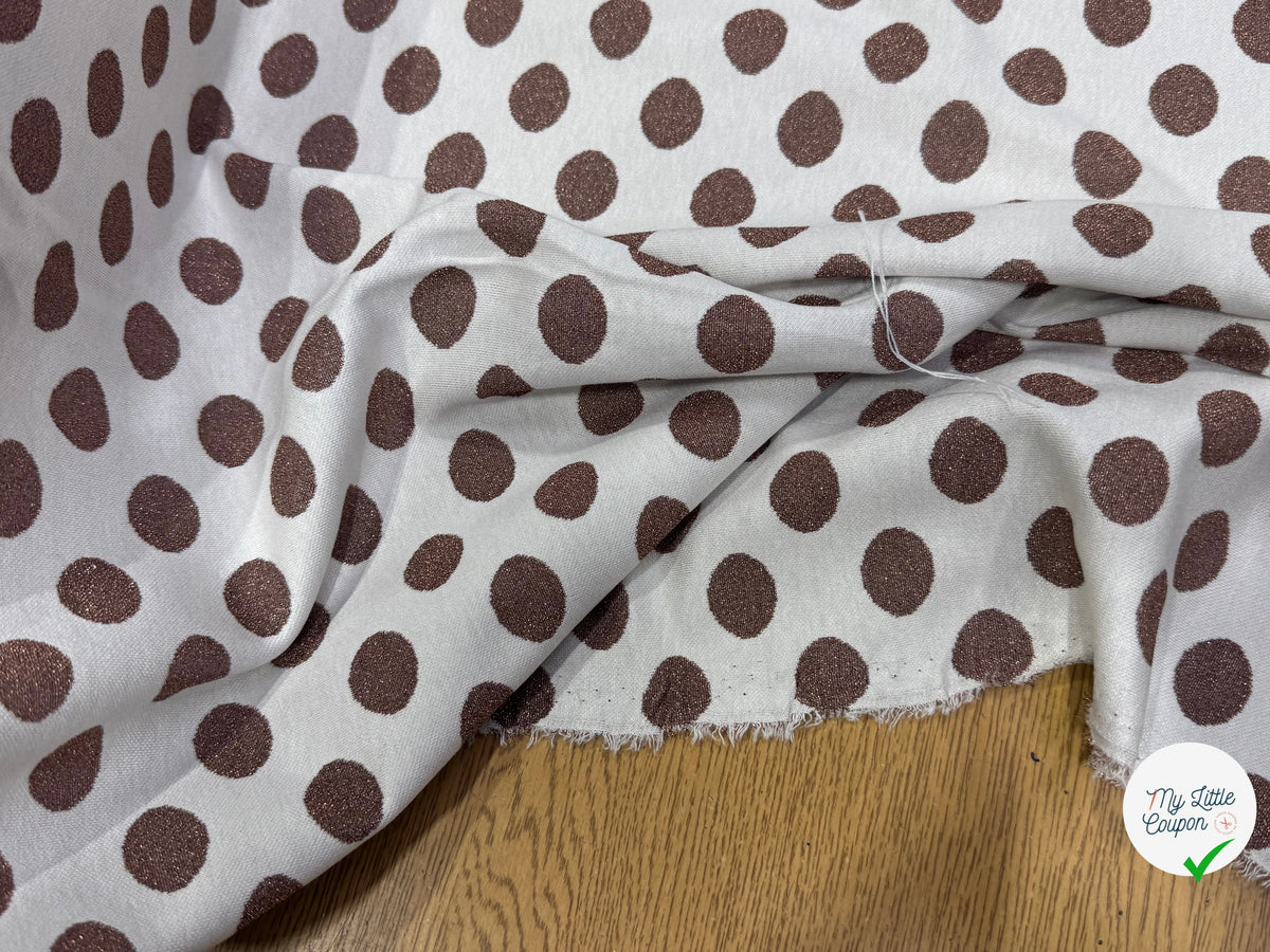 JACQUARD À GROS POIS ET FIL LUREX VIEUX ROSE - My Little Coupon