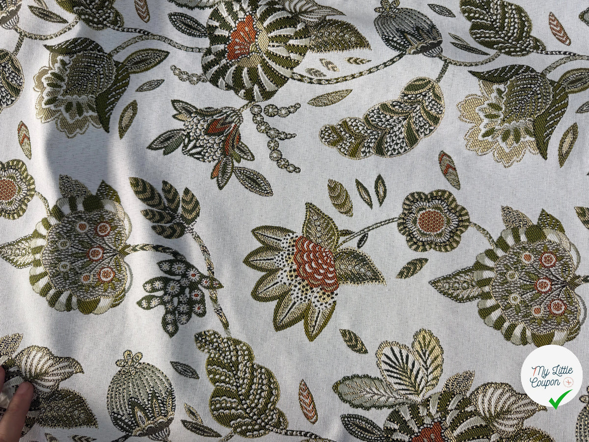 JACQUARD BOSPHORE ALLOVER BLANC KAKI 140 CM - My Little Coupon