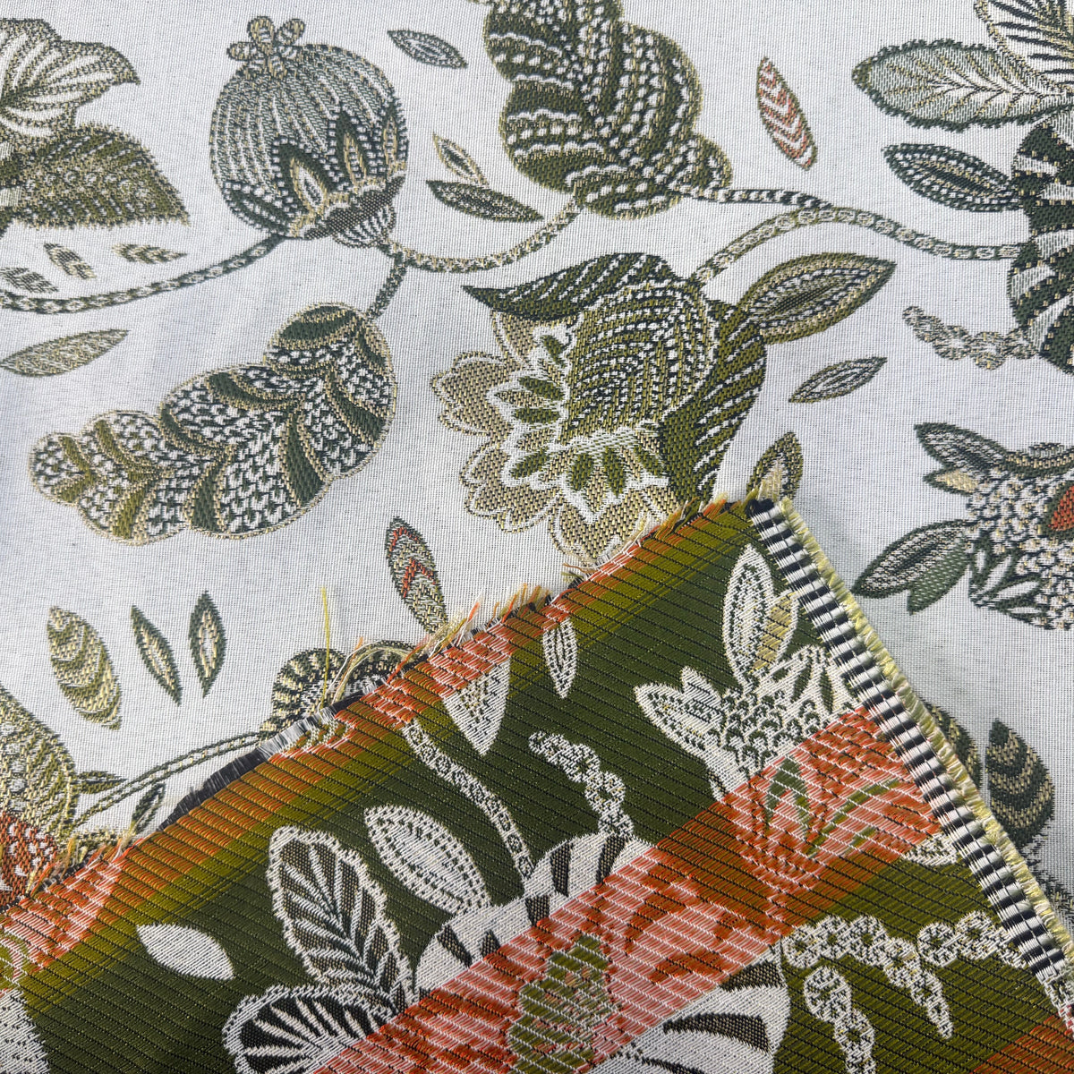 JACQUARD BOSPHORE ALLOVER BLANC KAKI 140 CM - My Little Coupon