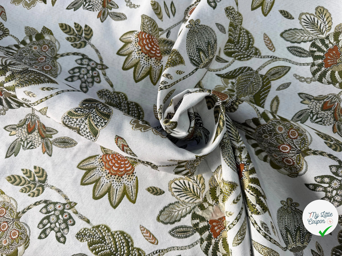 JACQUARD BOSPHORE ALLOVER BLANC KAKI 140 CM - My Little Coupon