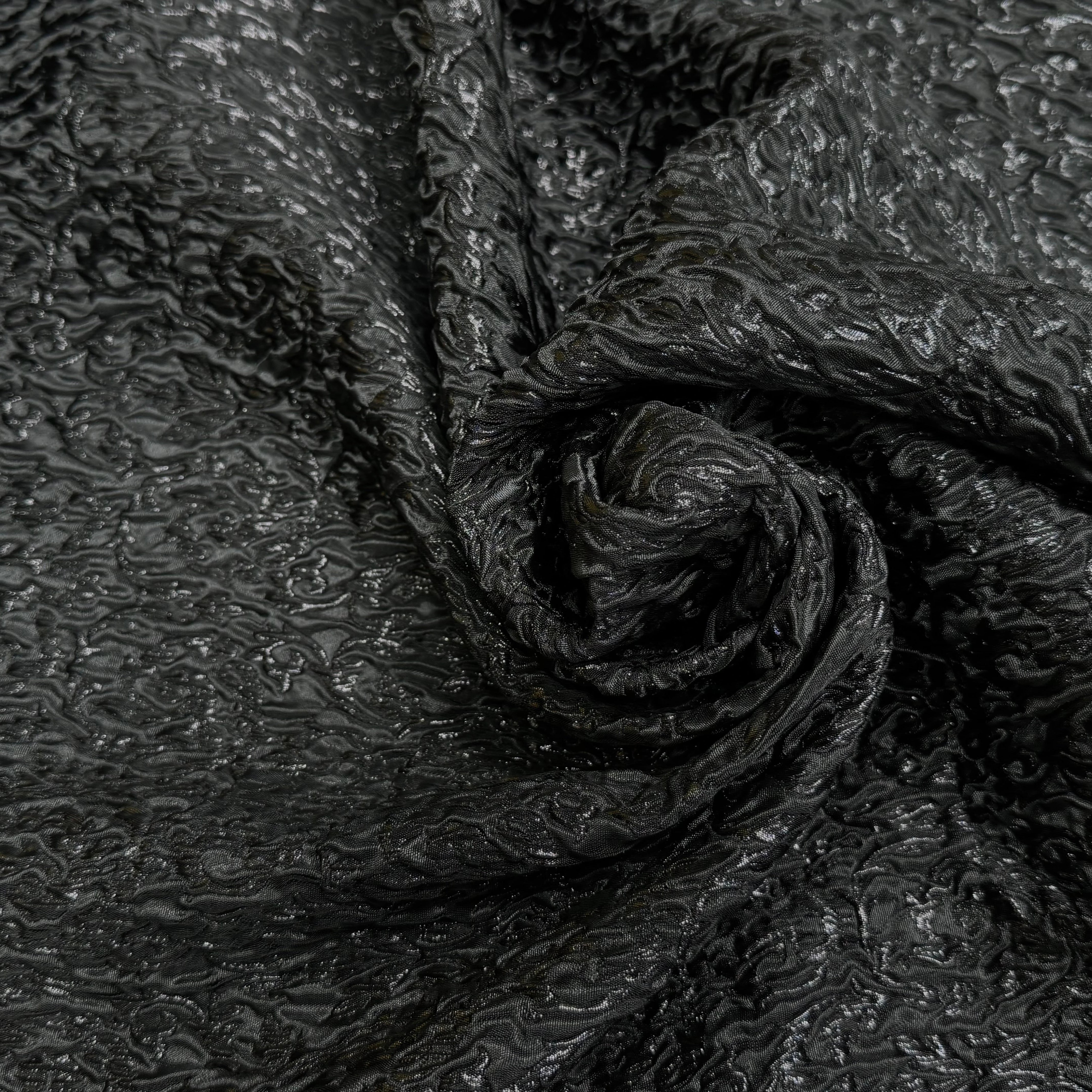 JACQUARD BROCART BLACK 44% VISCOSE - My Little Coupon