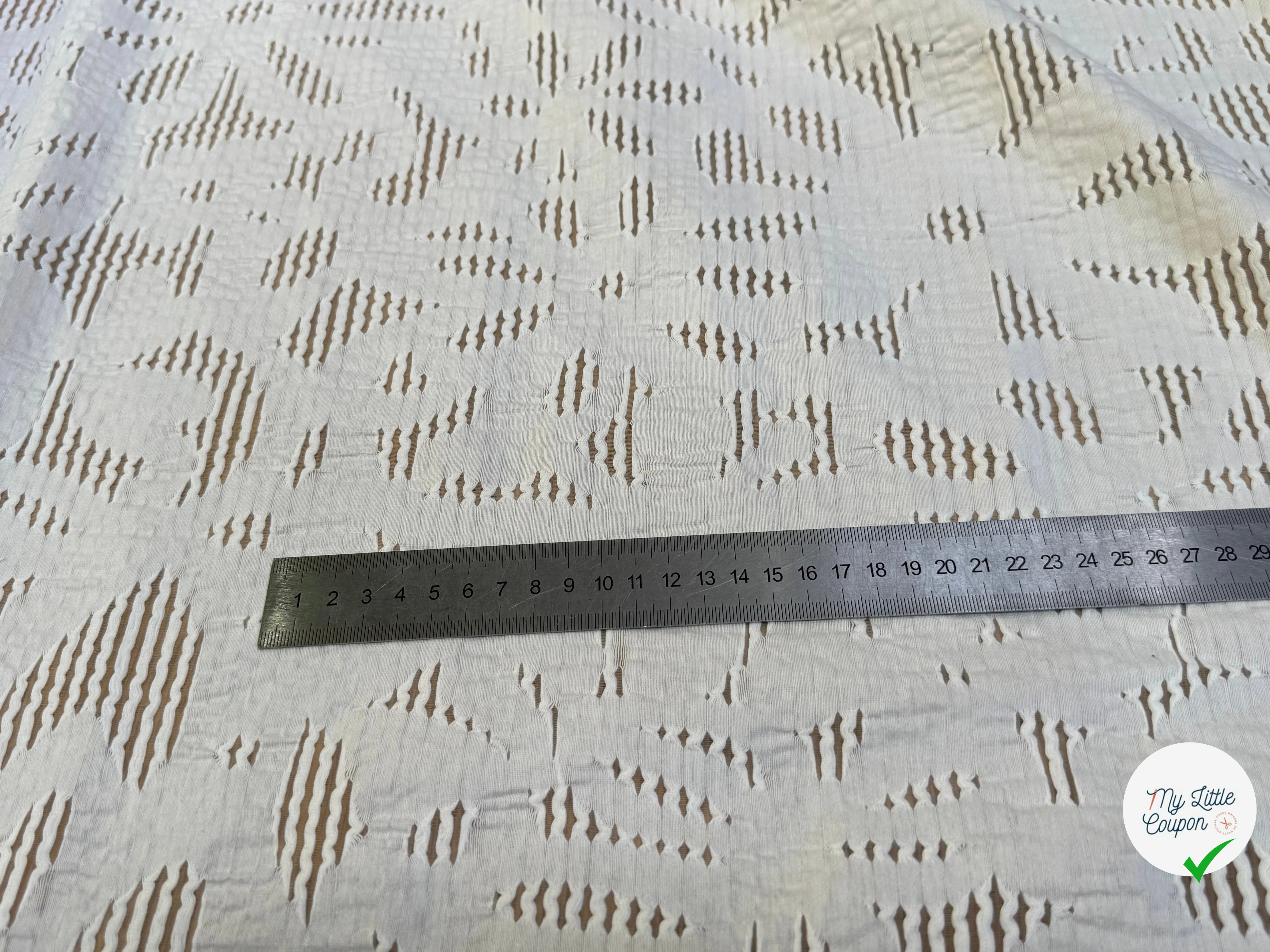 JACQUARD BRODÉ POLYCOTON BLANC - My Little Coupon