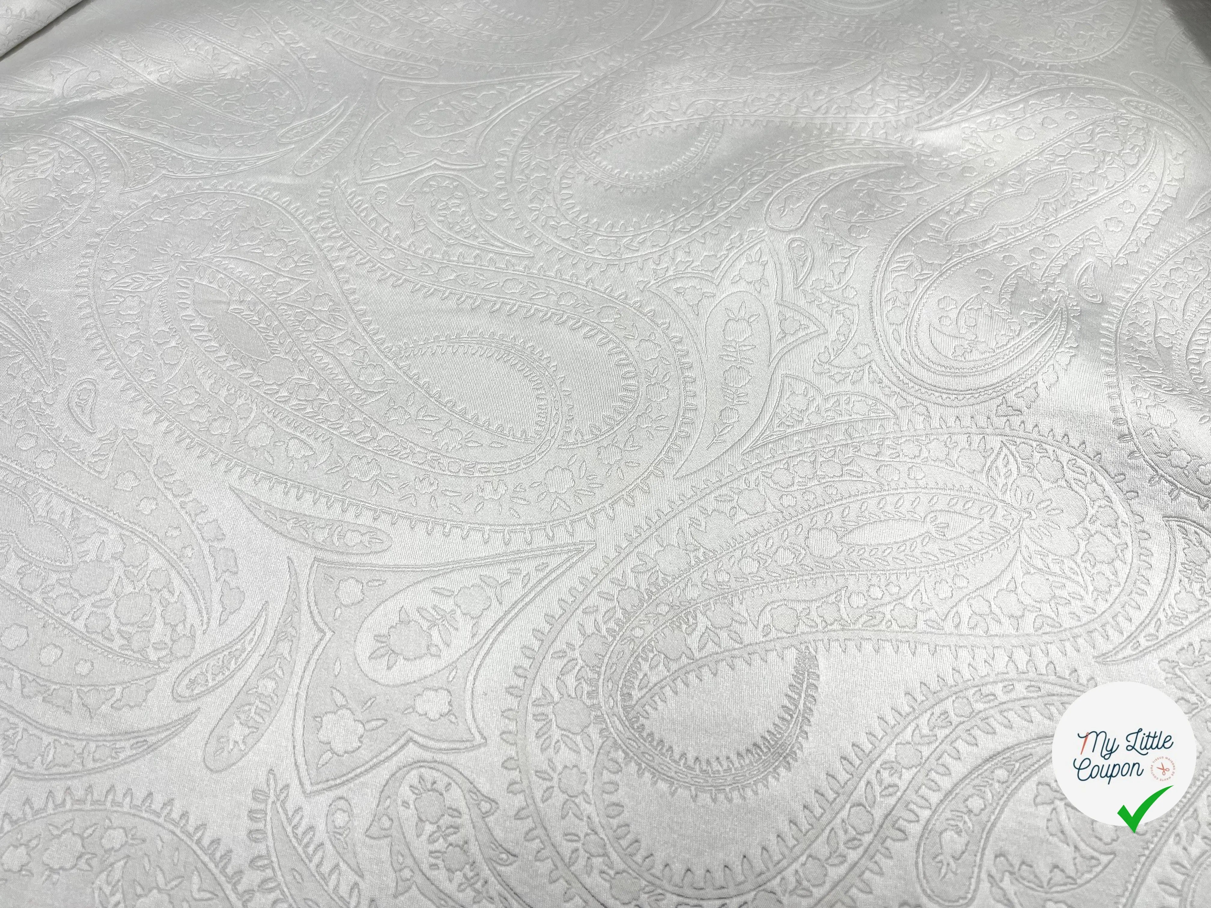 JACQUARD CACHEMIRE BLANC NEIGE - My Little Coupon - tissu - coudre