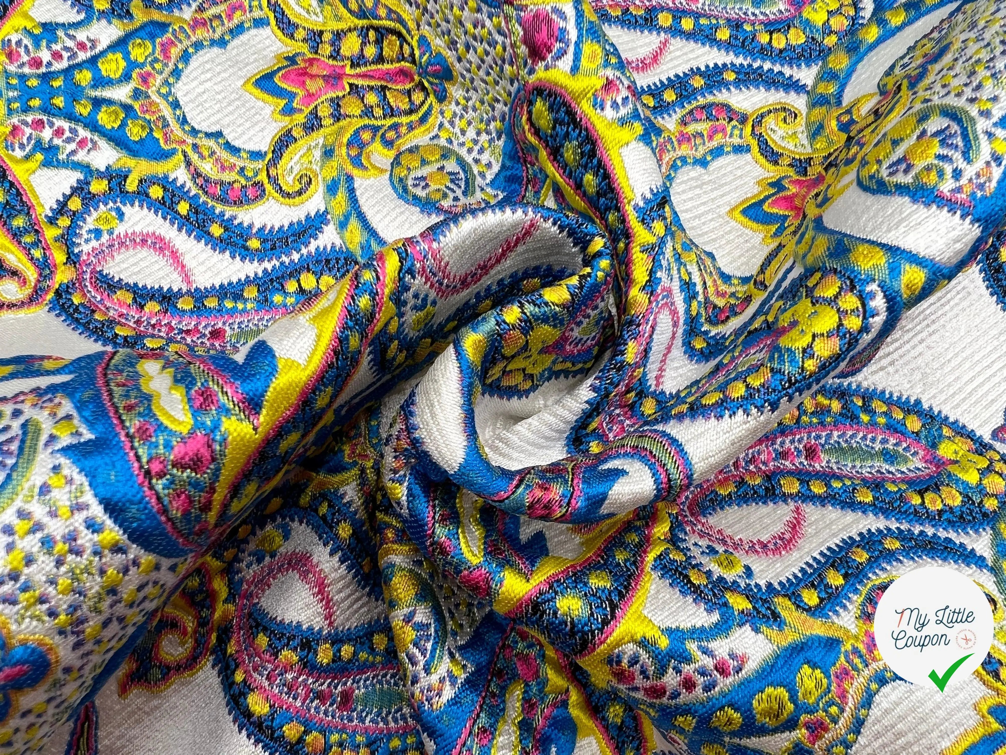 JACQUARD CACHEMIRE CONTRECOLLE JERSEY NOIR - My Little Coupon - tissu - coudre