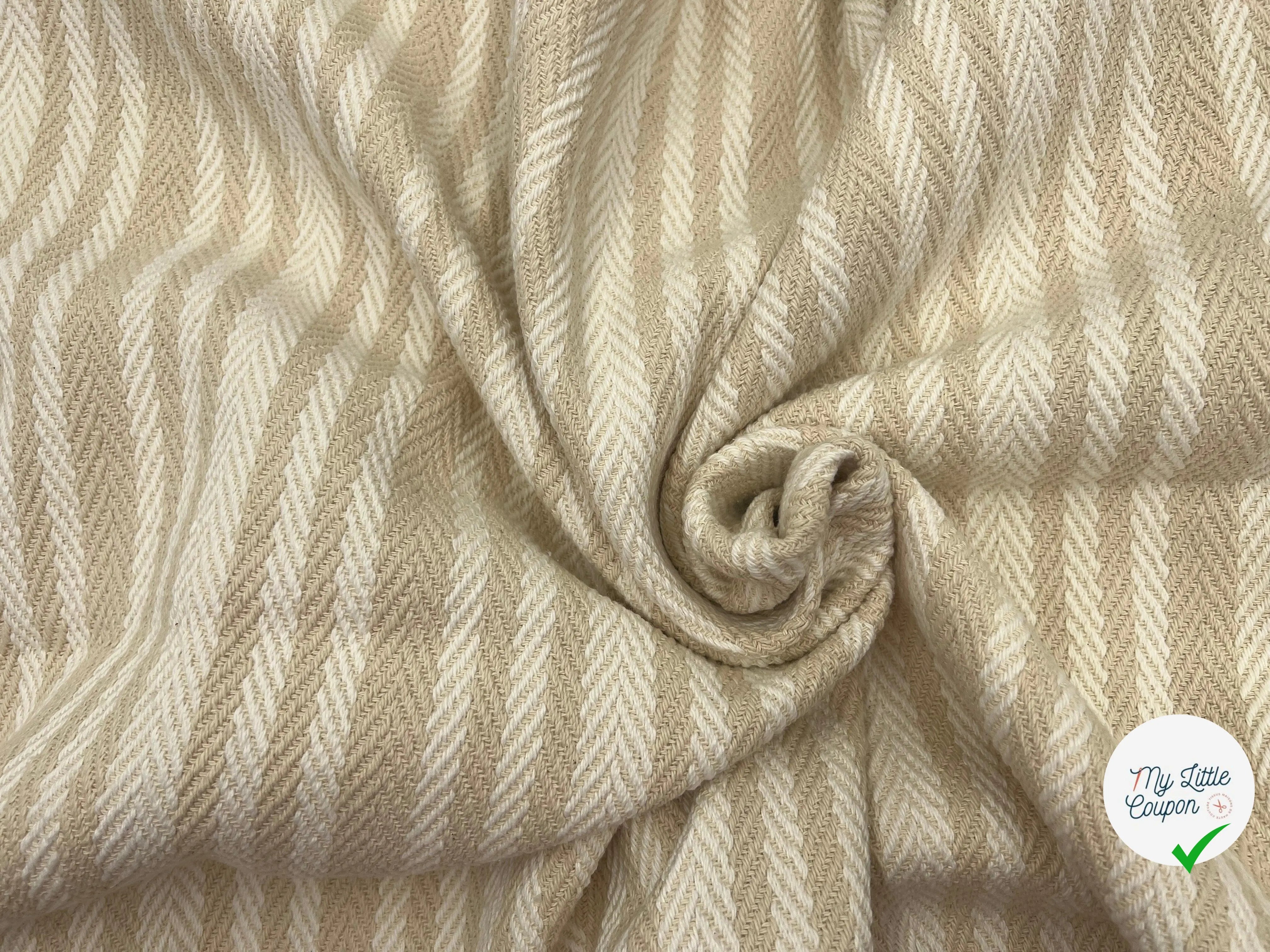 JACQUARD COTON CHEVRON CAPPUCCINO - coupon de tissu de 3 mĂštres - My Little Coupon - tissu - coudre