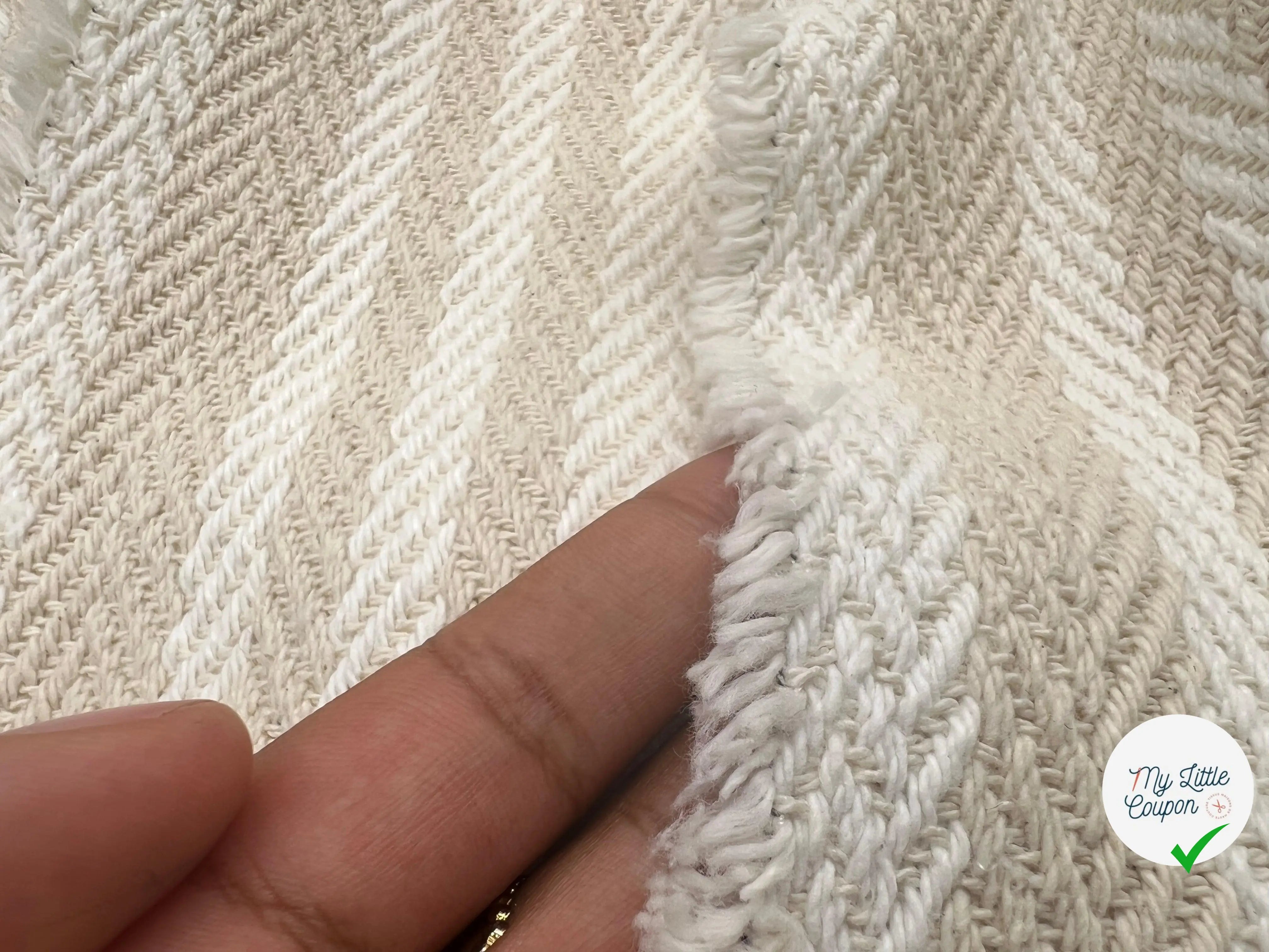 JACQUARD COTON CHEVRON CAPPUCCINO - coupon de tissu de 3 mĂštres - My Little Coupon - tissu - coudre