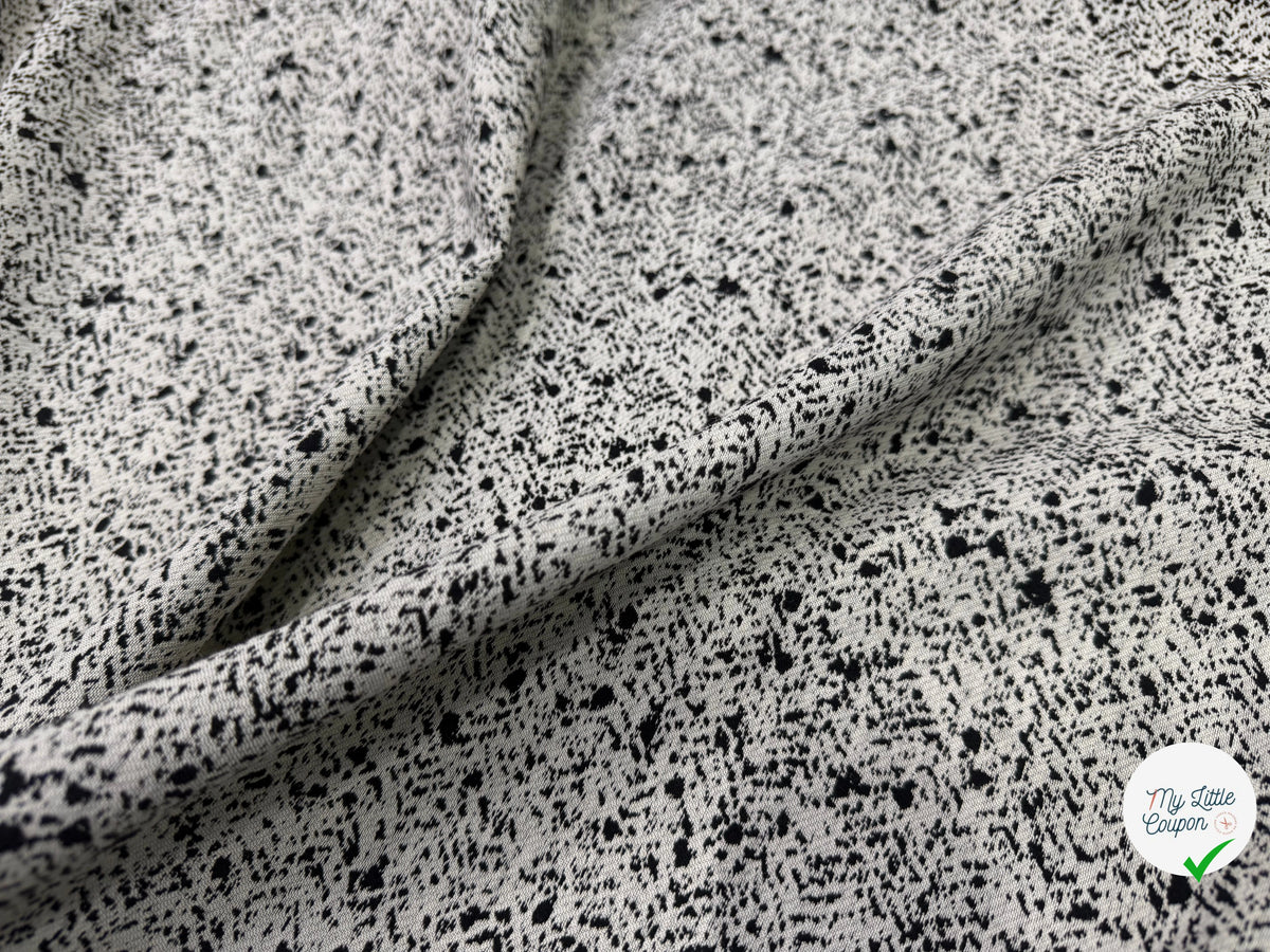 JACQUARD DE LAINE DOUBLE FACE MOUCHETÉ NOIR ET ÉCRU - My Little Coupon
