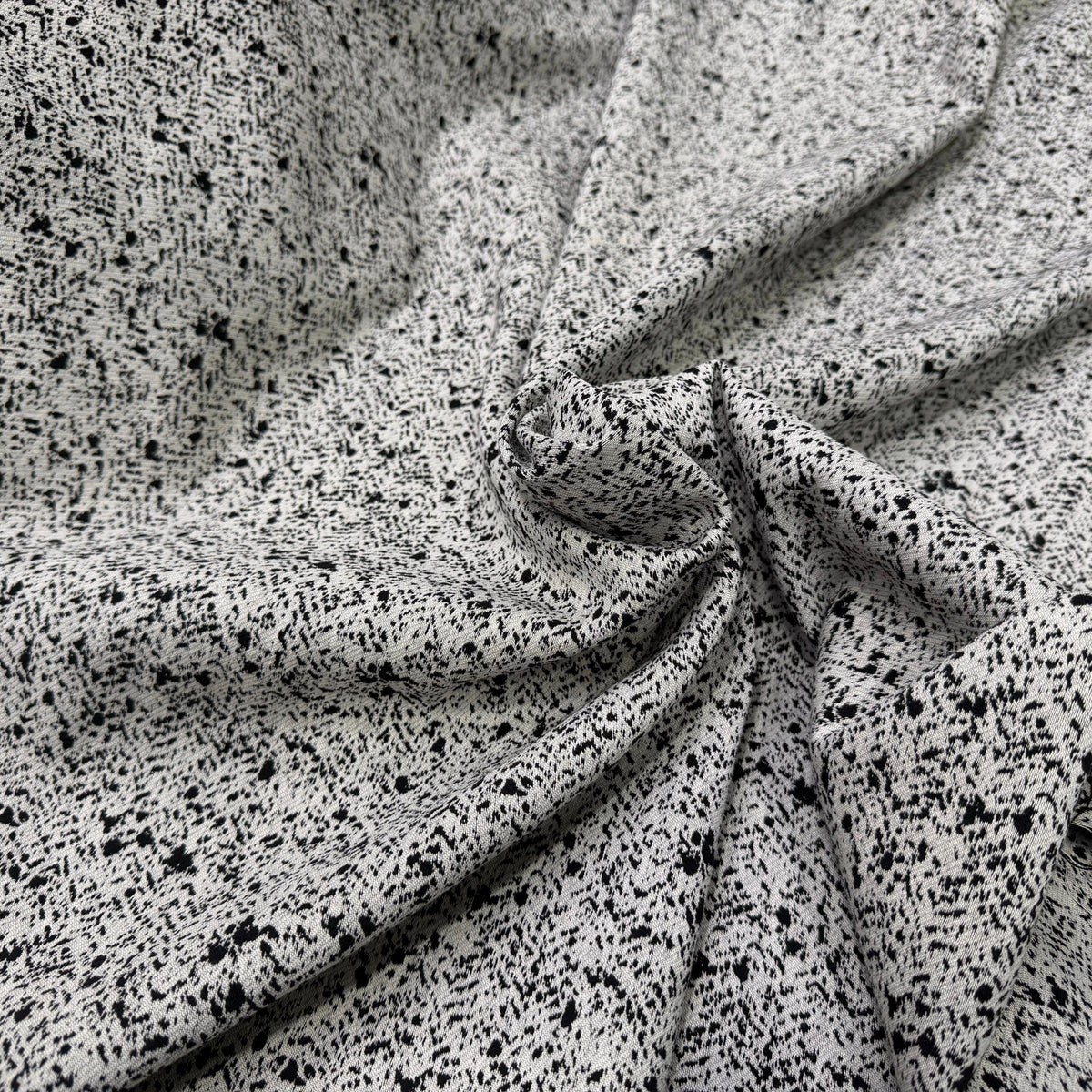 JACQUARD DE LAINE DOUBLE FACE MOUCHETÉ NOIR ET ÉCRU - My Little Coupon