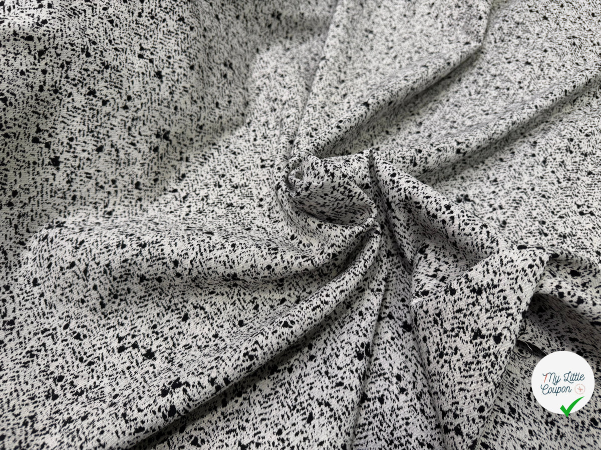 JACQUARD DE LAINE DOUBLE FACE MOUCHETÉ NOIR ET ÉCRU - My Little Coupon