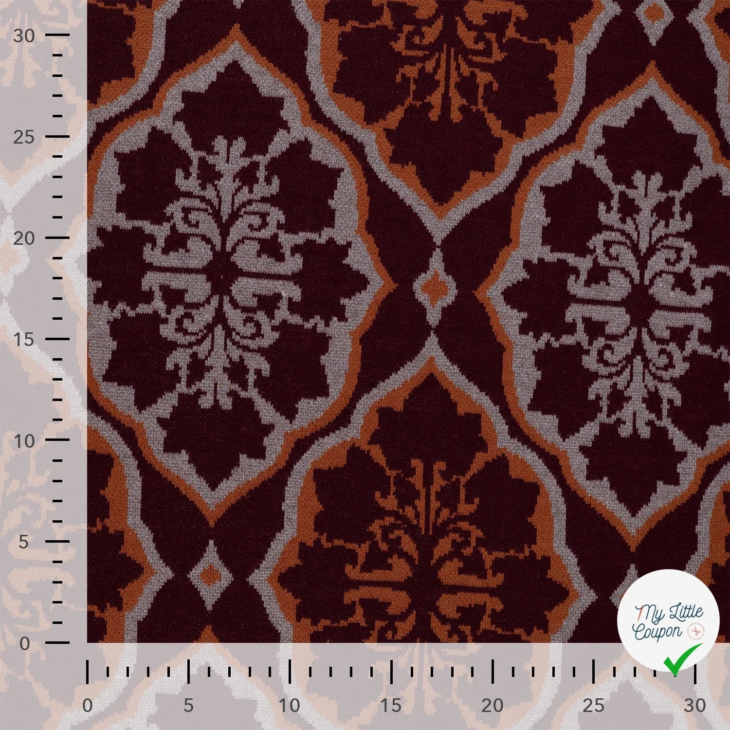 Jacquard ethnique bordeaux - texture