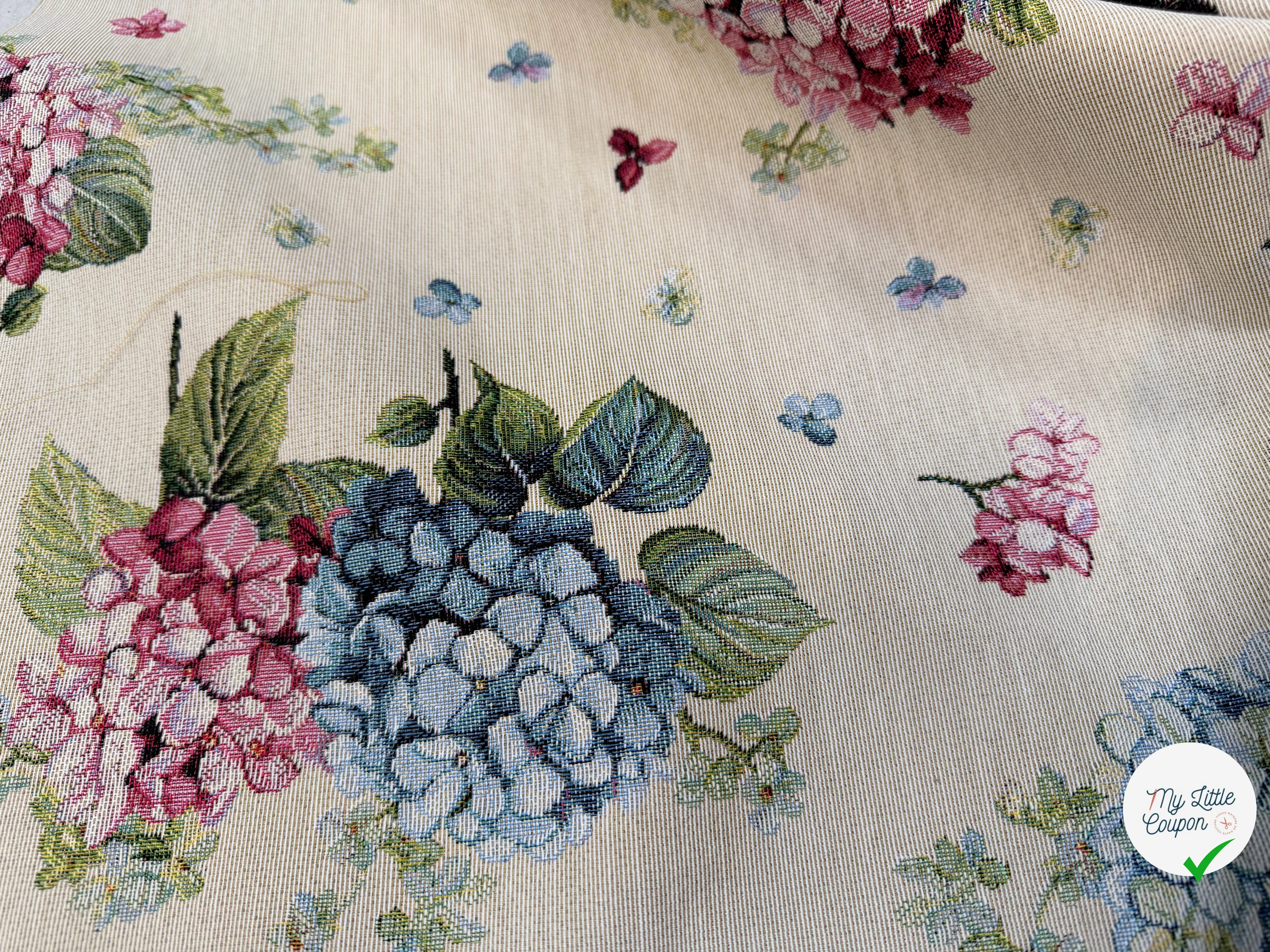JACQUARD GOBELIN PREMIUM (251030-1763) JARDIN D’HORTENSIAS MULTICOLORE - My Little Coupon