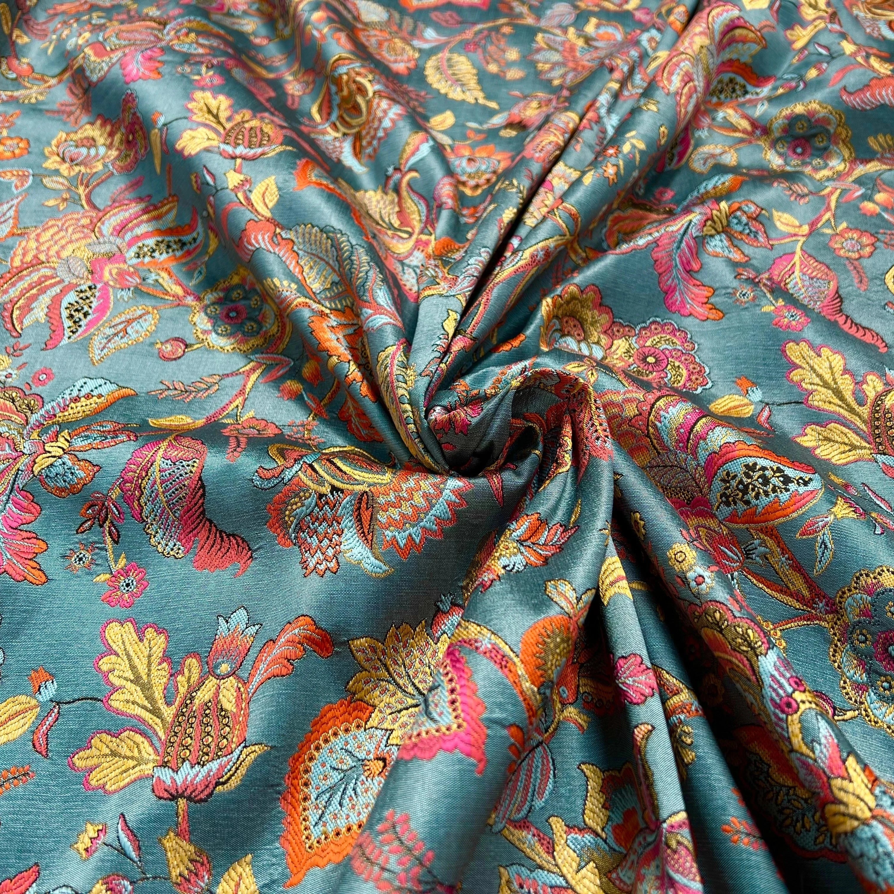 JACQUARD INAYA ALLOVER CIEL TISSE TEINT 140 CM MADE IN FRANCE - My Little Coupon