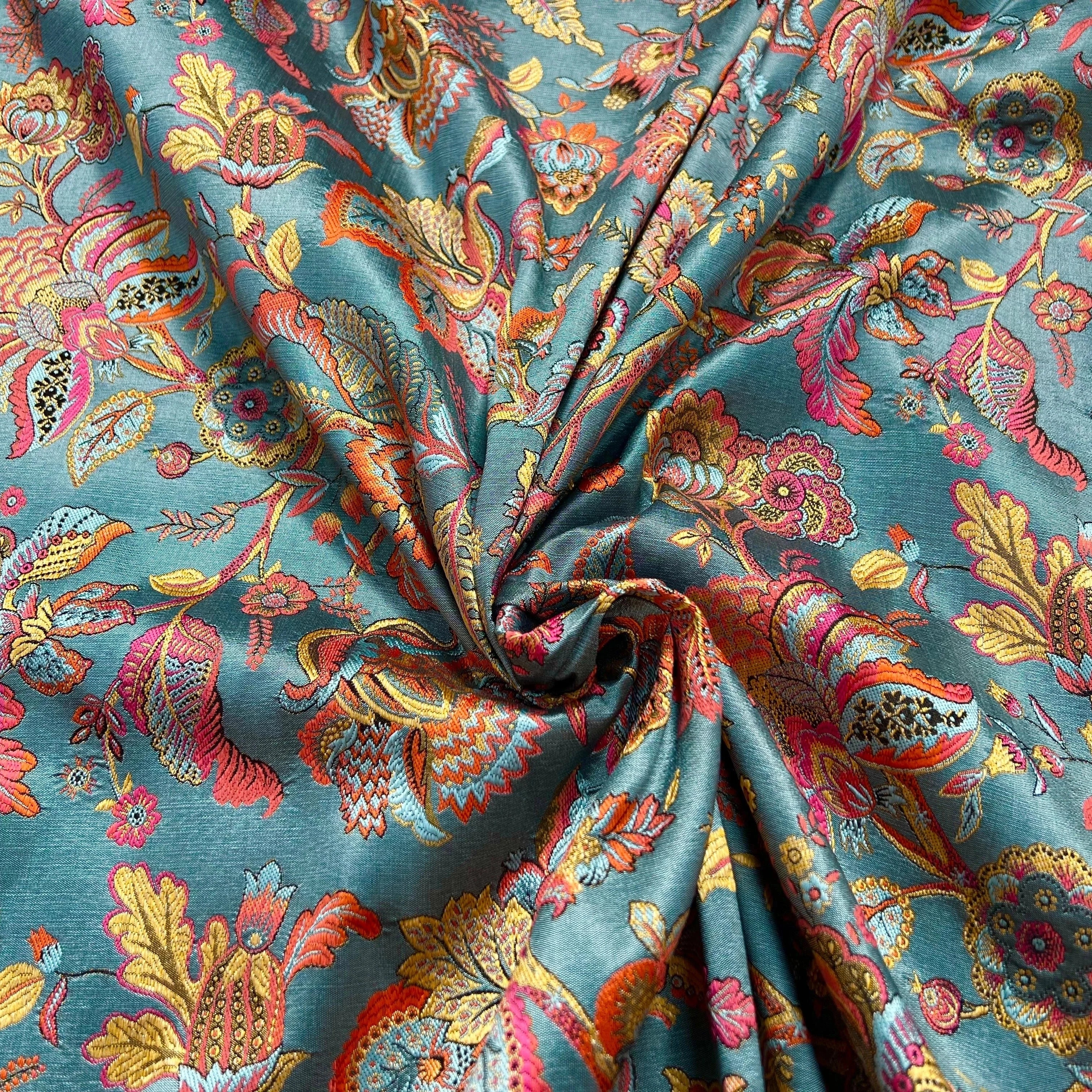 JACQUARD INAYA ALLOVER CIEL TISSE TEINT 140 CM MADE IN FRANCE - My Little Coupon