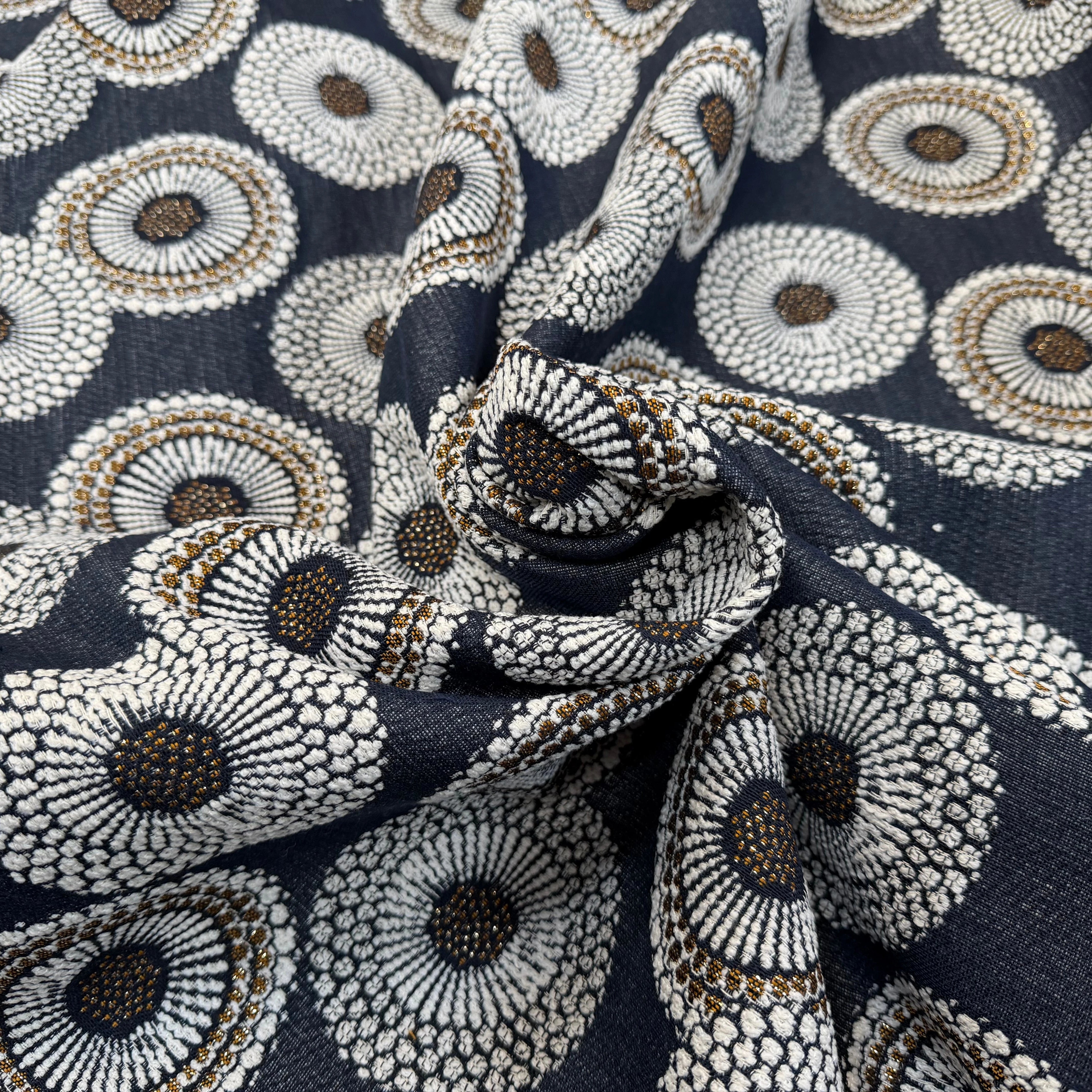 JACQUARD JOJOBA ALLOVER MARINE 140 CM MADE IN FRANCE 🇫🇷 - My Little Coupon