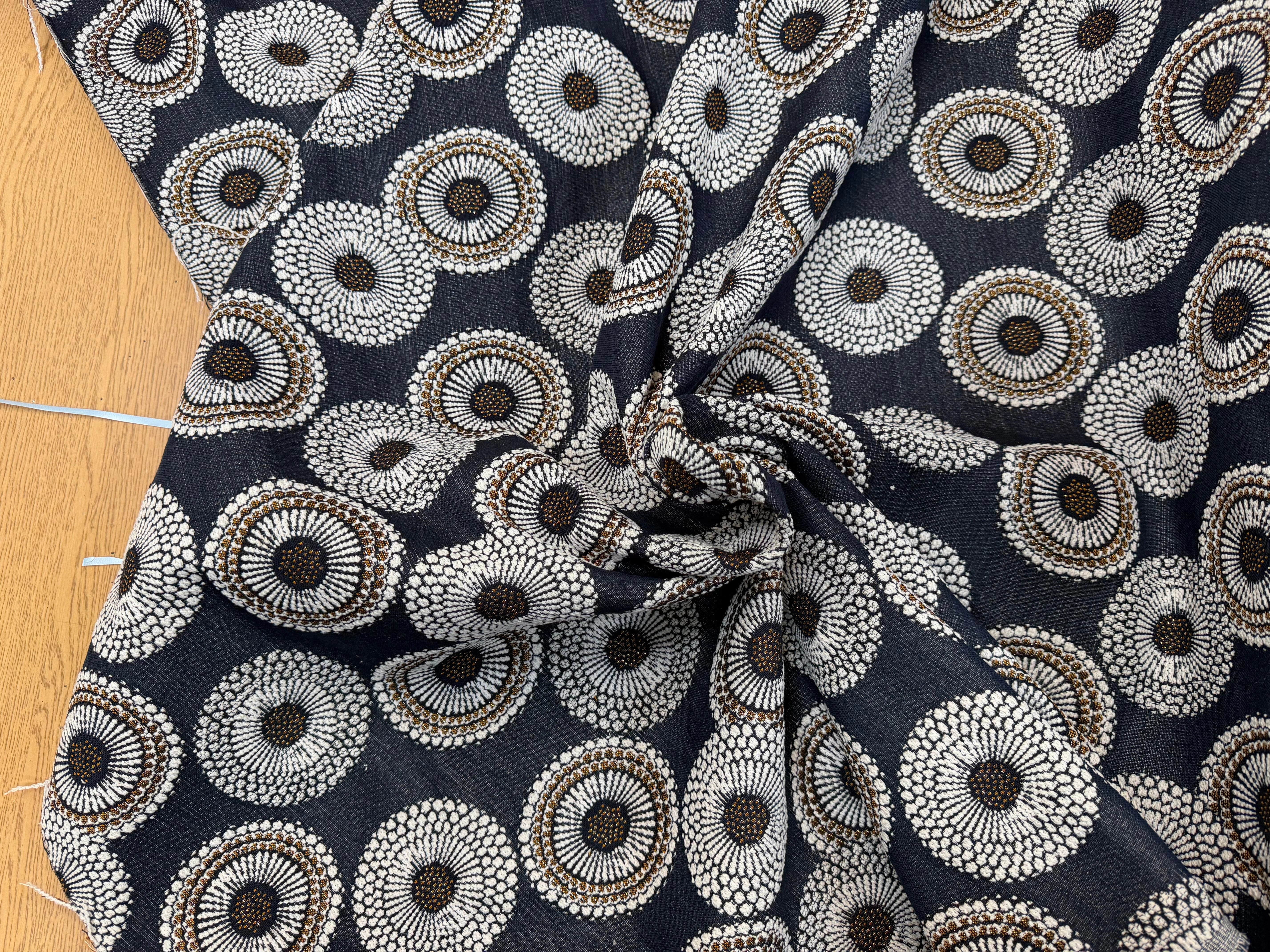 JACQUARD JOJOBA ALLOVER MARINE 140 CM MADE IN FRANCE 🇫🇷 - My Little Coupon