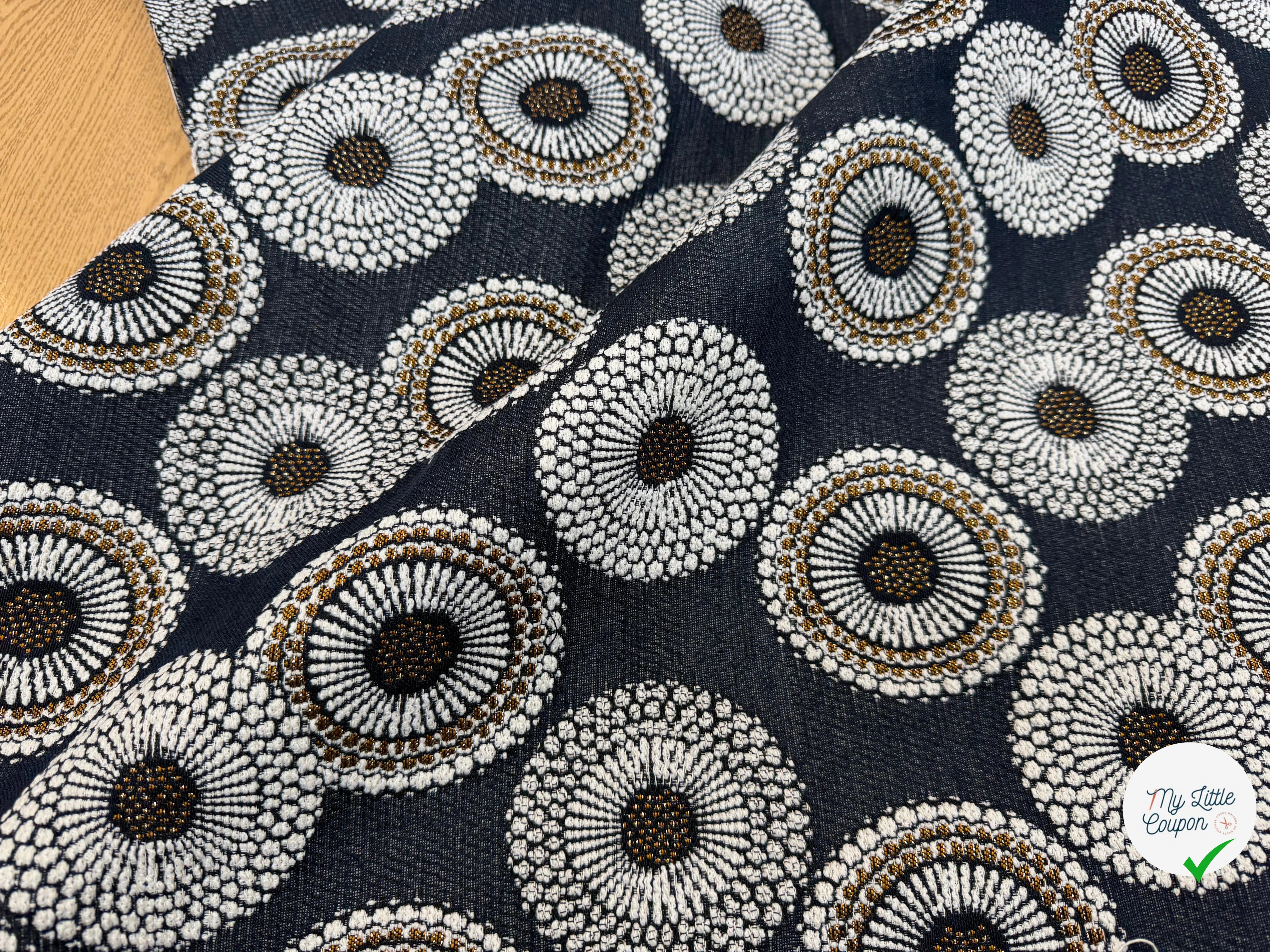 JACQUARD JOJOBA ALLOVER MARINE 140 CM MADE IN FRANCE 🇫🇷 - My Little Coupon