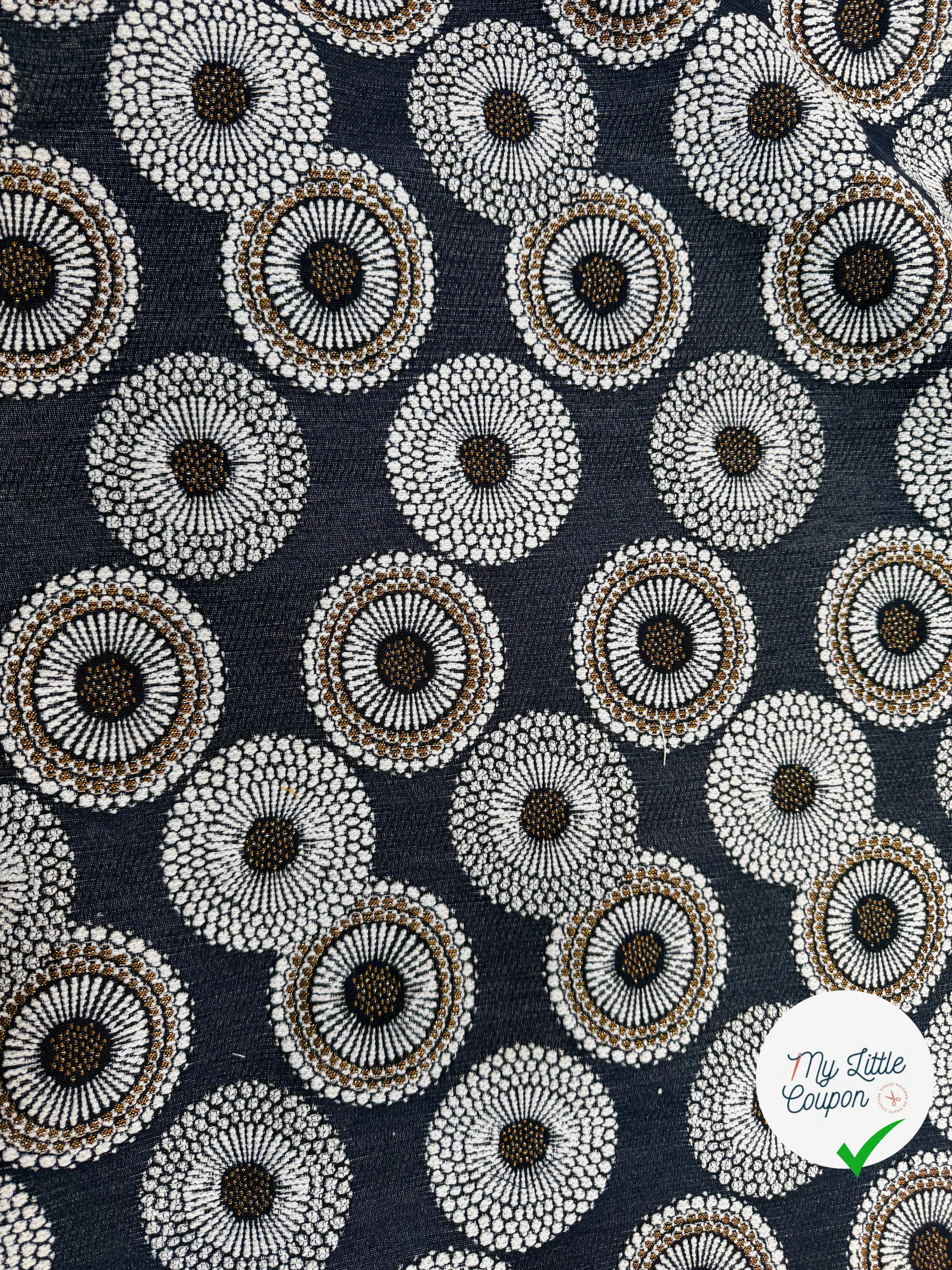 JACQUARD JOJOBA ALLOVER MARINE 140 CM MADE IN FRANCE 🇫🇷 - My Little Coupon