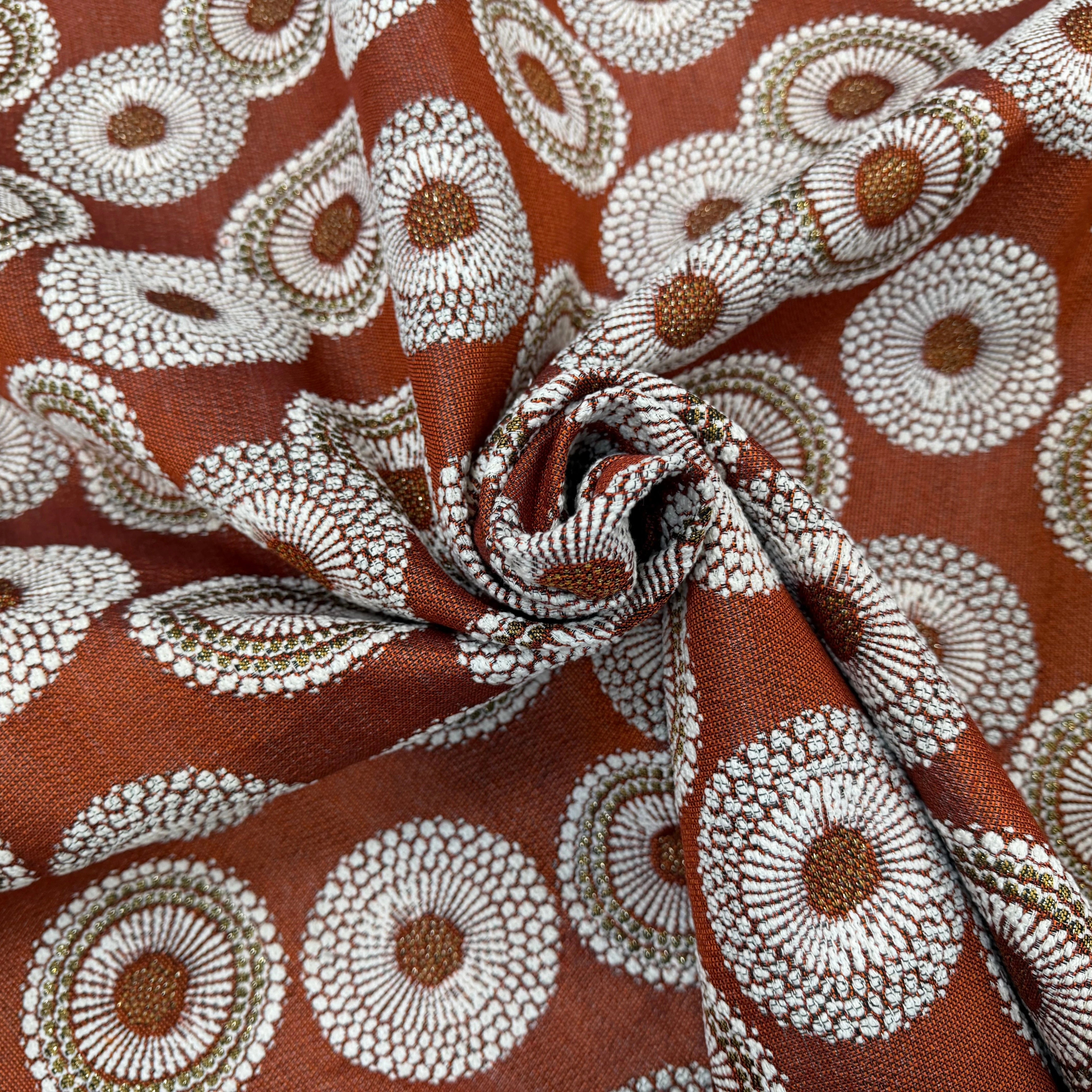 JACQUARD JOJOBA ALLOVER TERRACOTTA 140 CM MADE IN FRANCE 🇫🇷 - My Little Coupon